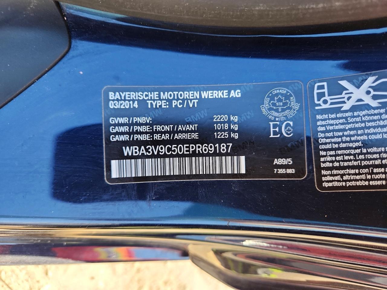 2014 Bmw 428 Xi Blue vin: WBA3V9C50EPR69187