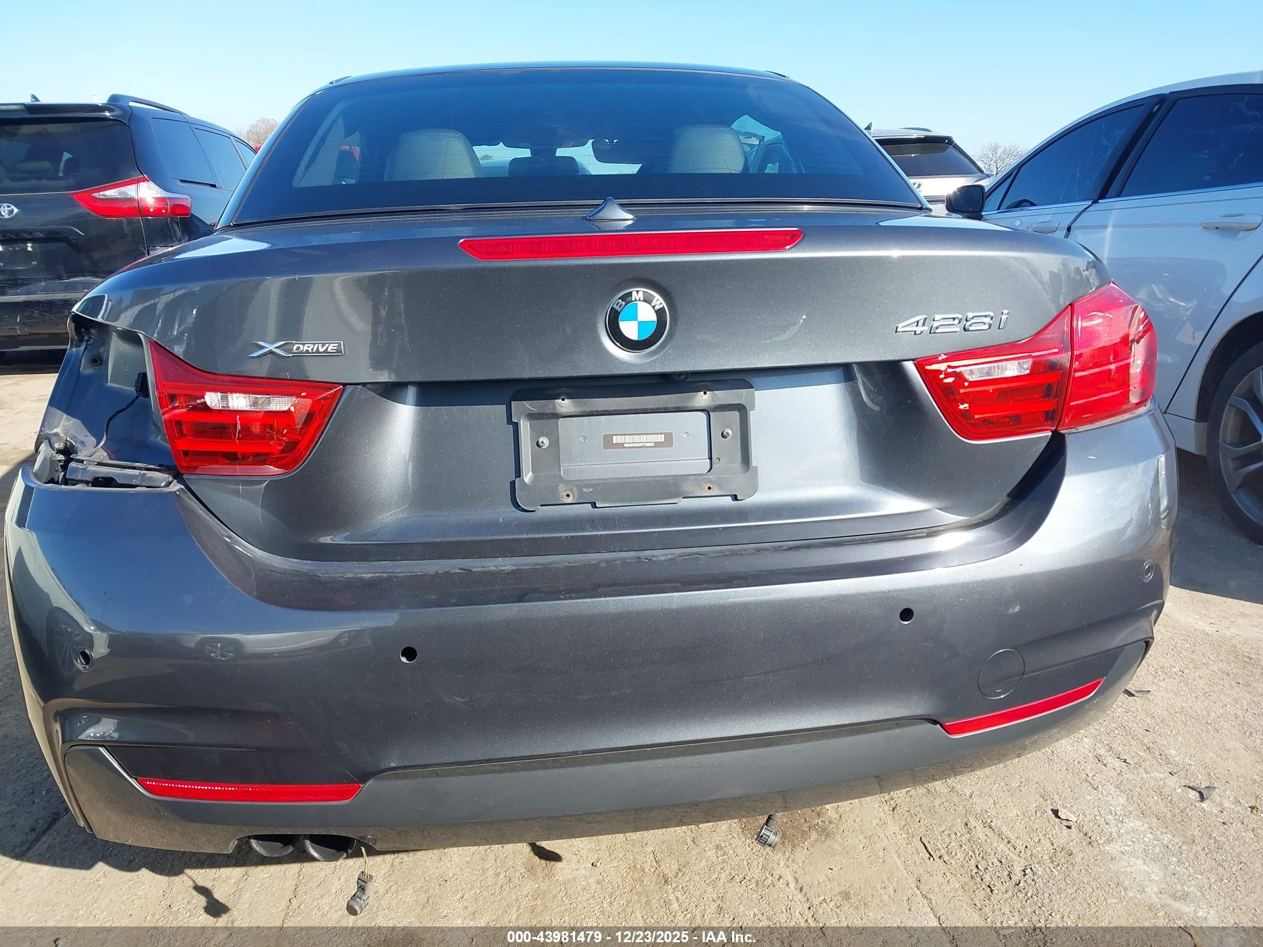 2015 Bmw 428i Xdrive Gray vin: WBA3V9C50FP798653