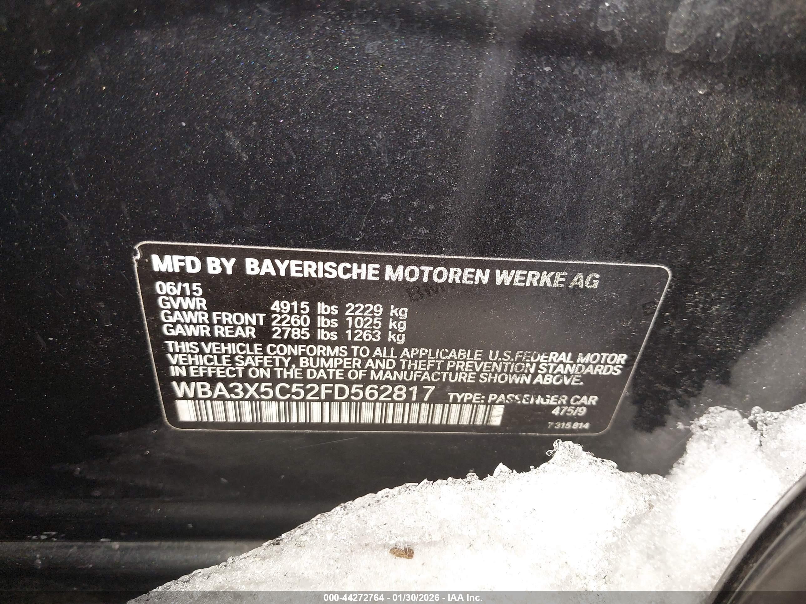 2015 Bmw 328i Gran Turismo Xdrive Black vin: WBA3X5C52FD562817