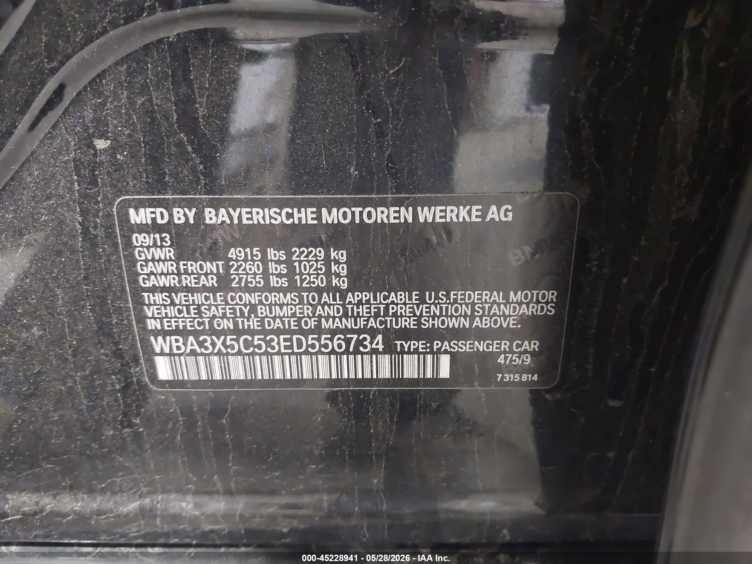 2014 Bmw 328i Gran Turismo Xdrive Black vin: WBA3X5C53ED556734