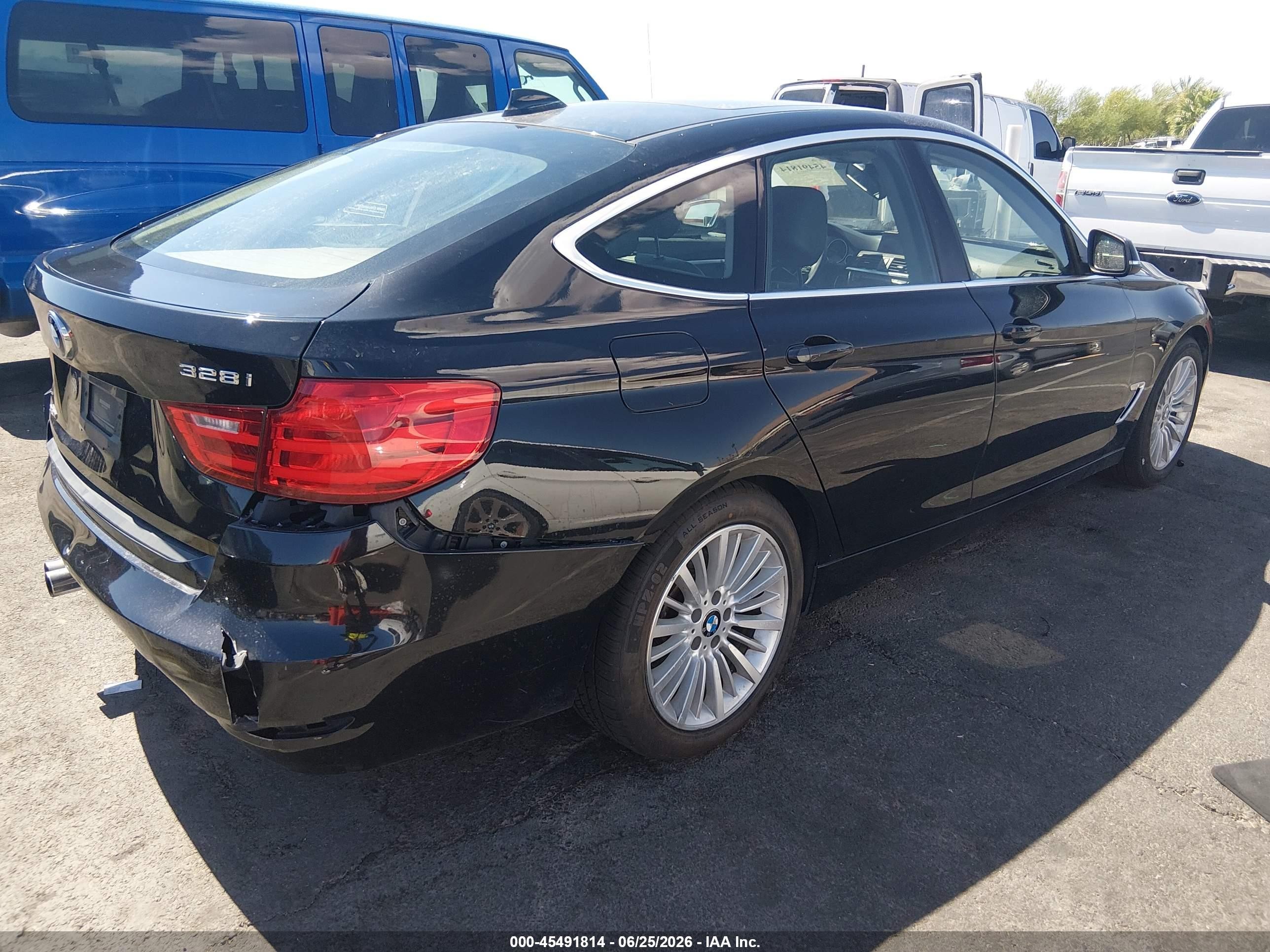 2014 Bmw 328i Gran Turismo Xdrive Black vin: WBA3X5C53ED556863