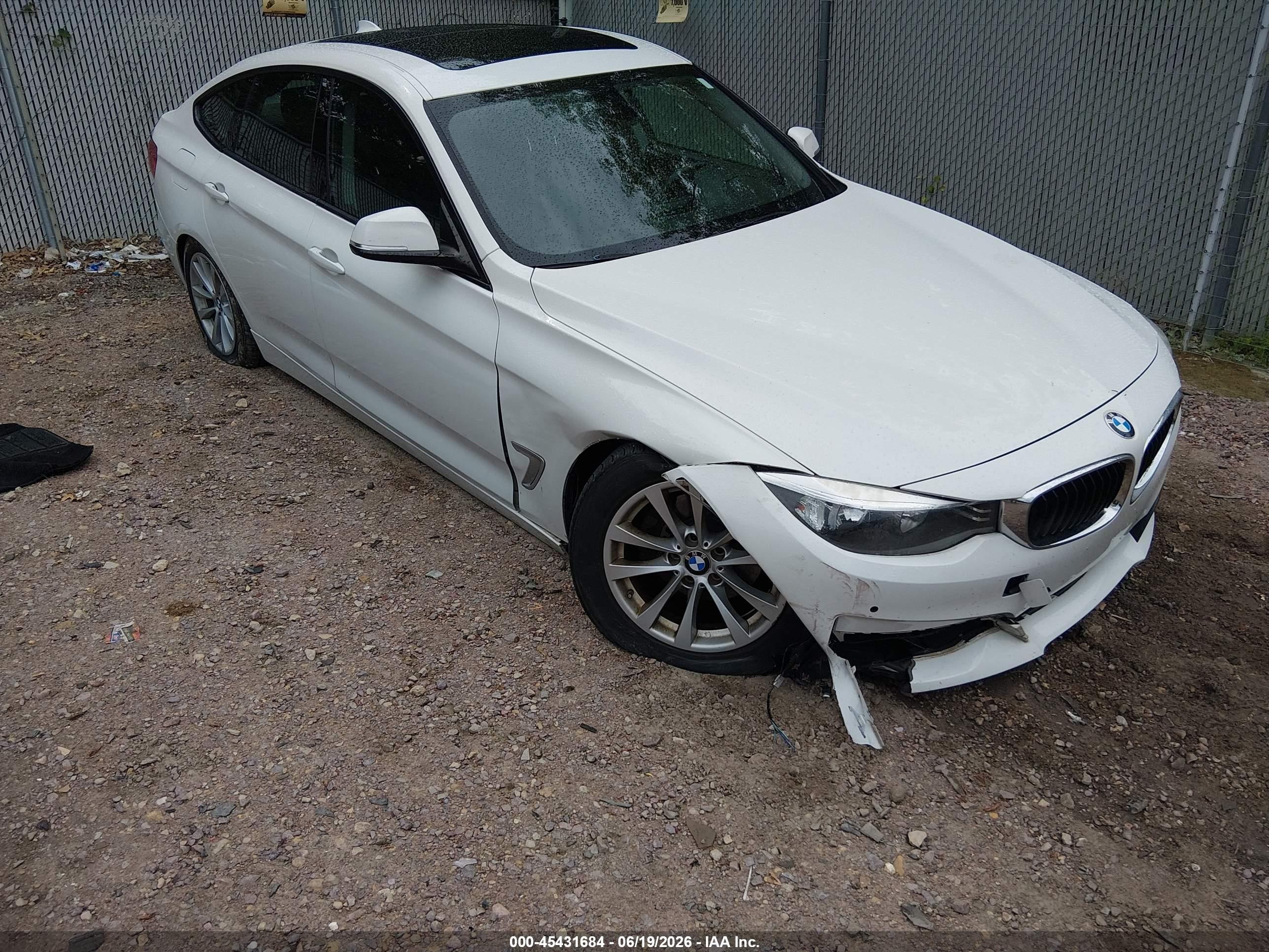 2014 Bmw 328i Gran Turismo Xdrive White vin: WBA3X5C56ED242902