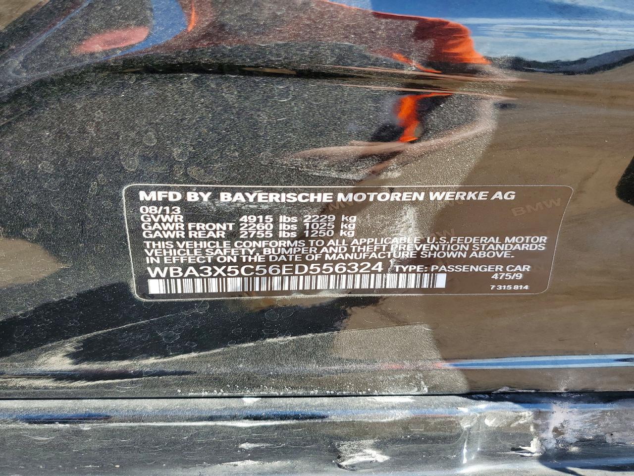 2014 Bmw 328 Xigt Черный vin: WBA3X5C56ED556324