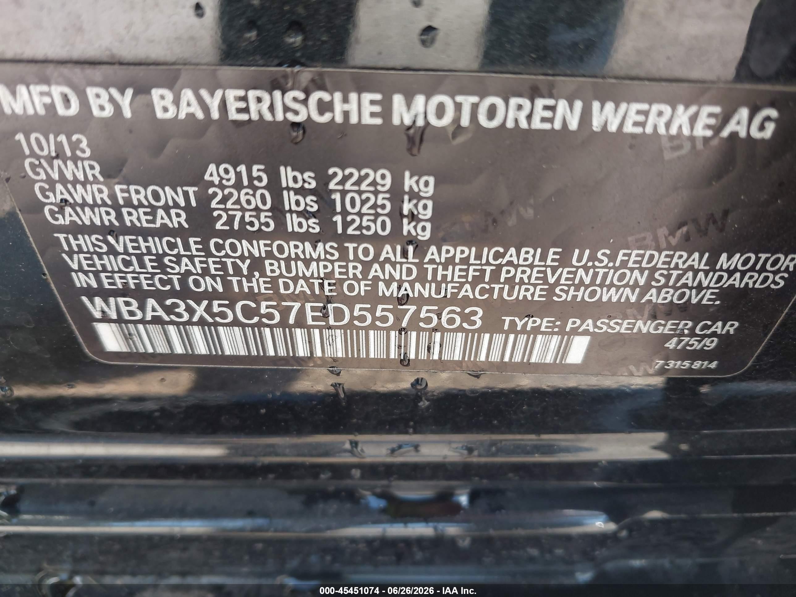 2014 Bmw 328i Gran Turismo Xdrive Black vin: WBA3X5C57ED557563