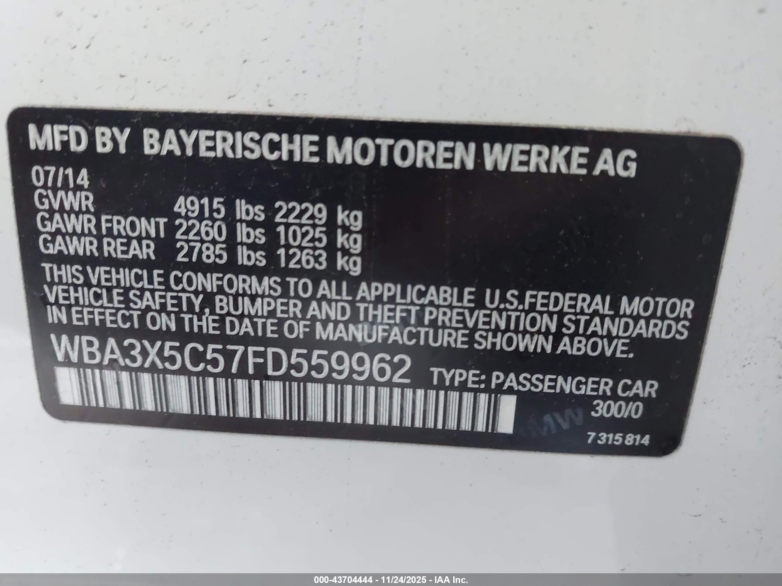 2015 Bmw 328i Gran Turismo Xdrive White vin: WBA3X5C57FD559962
