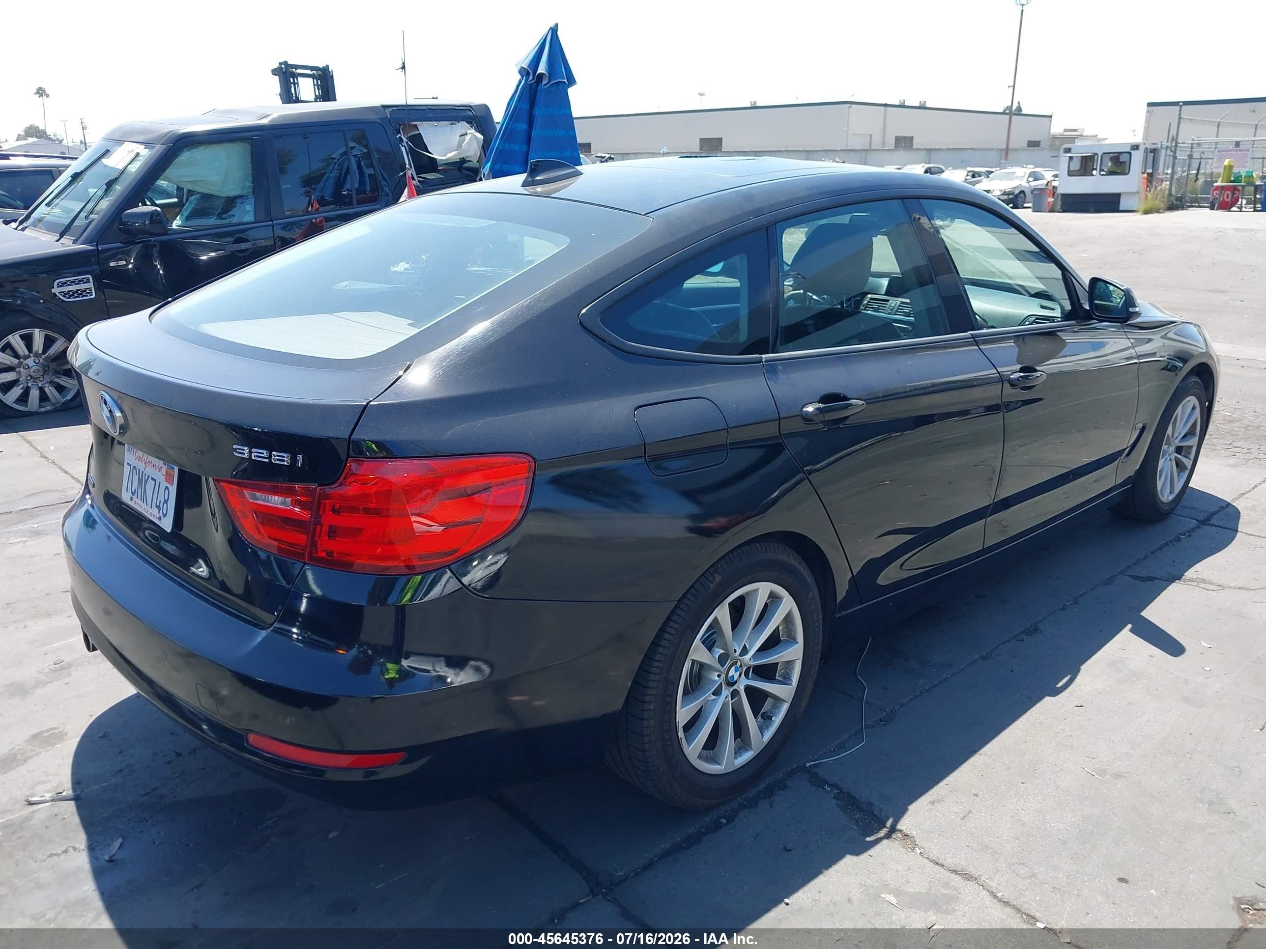 2014 Bmw 328i Gran Turismo Xdrive Black vin: WBA3X5C58ED242545