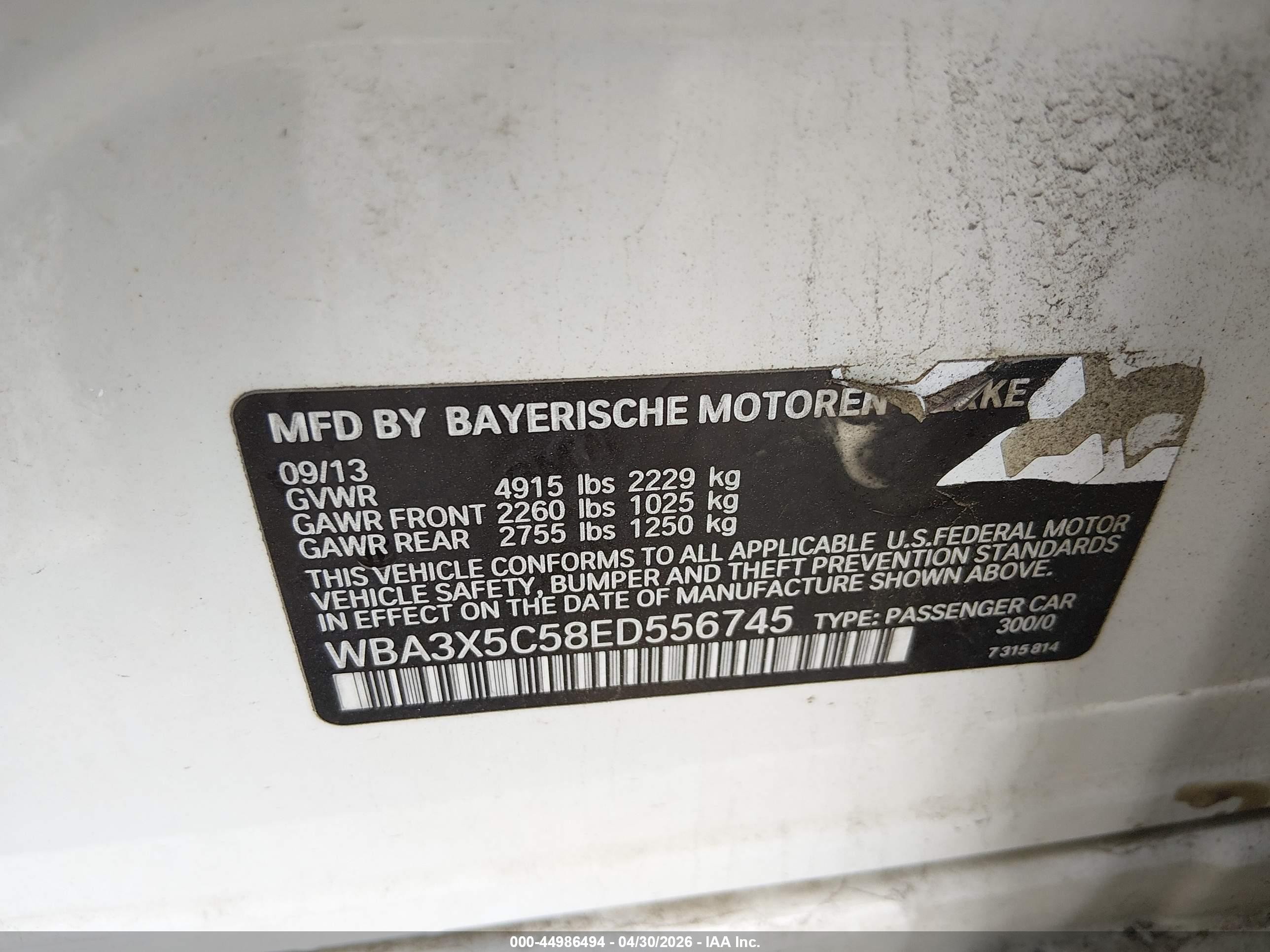 2014 Bmw 328i Gran Turismo Xdrive White vin: WBA3X5C58ED556745