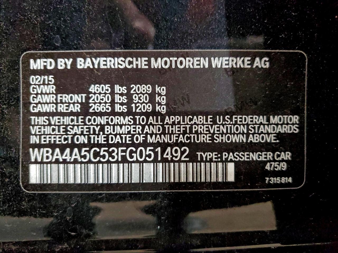 2015 Bmw 428 I Gran Coupe Black vin: WBA4A5C53FG051492