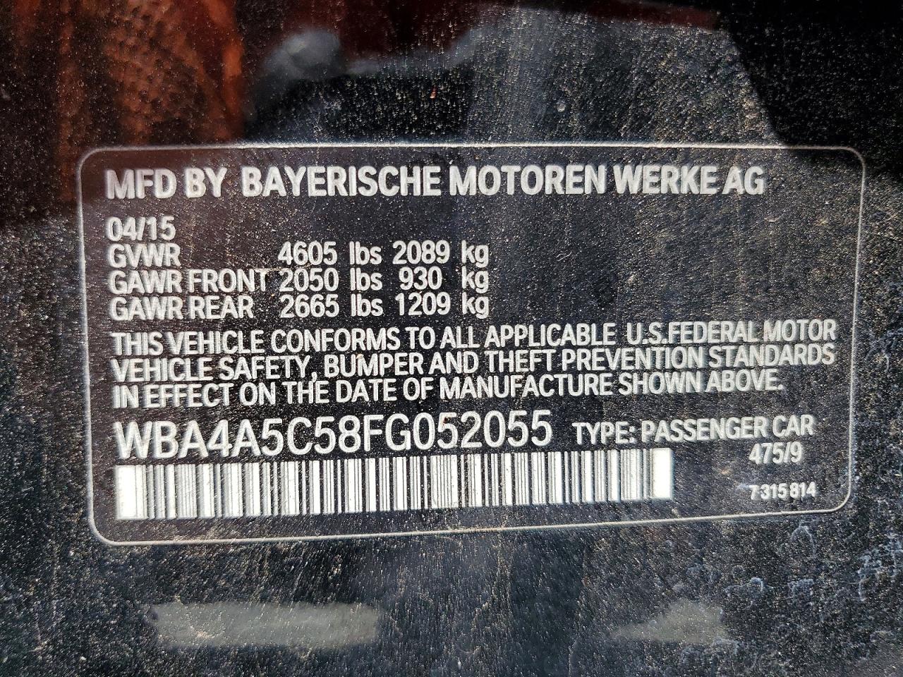 2015 Bmw 428 I Gran Coupe Black vin: WBA4A5C58FG052055