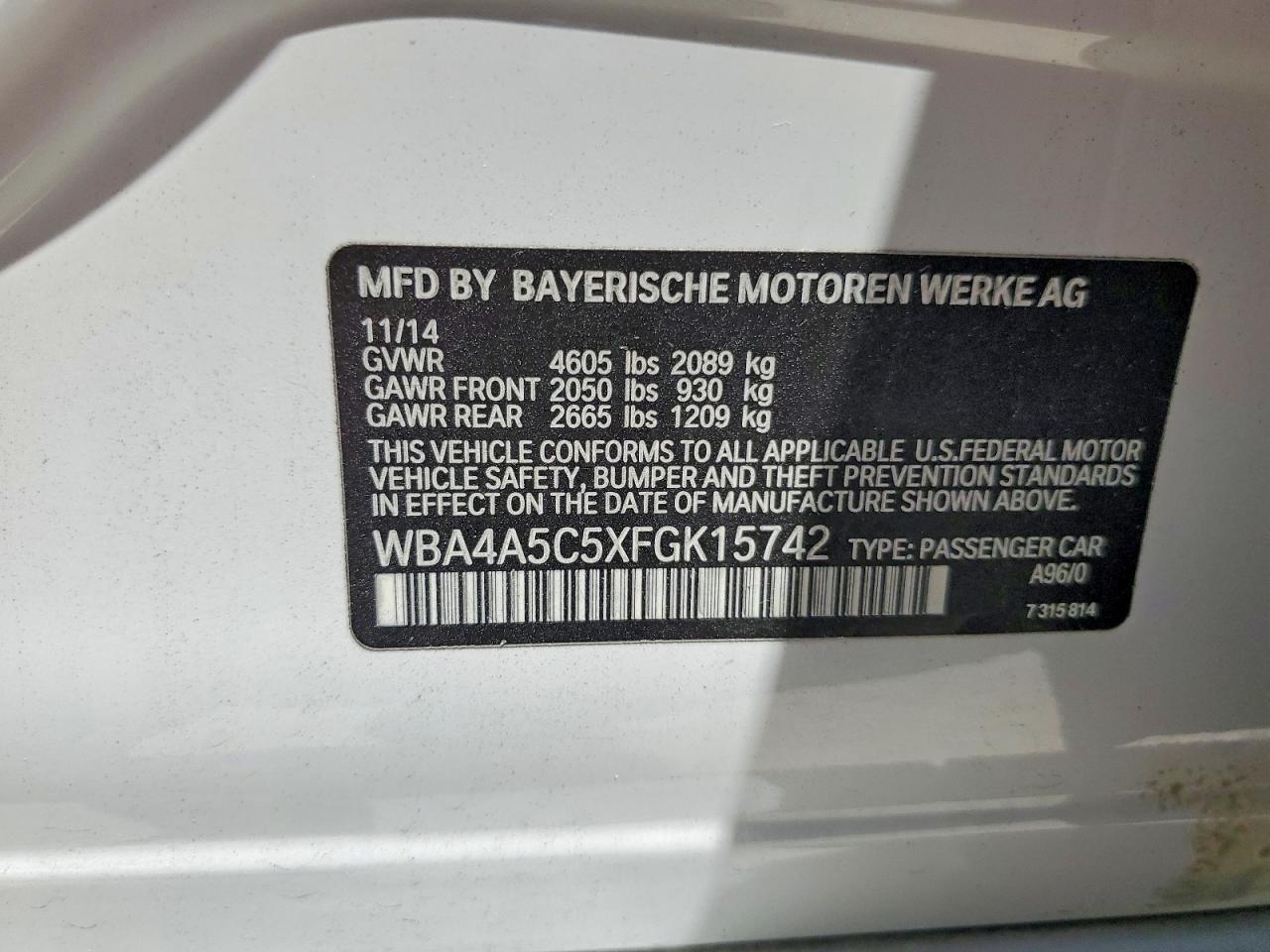 2015 Bmw 428 I Gran Coupe White vin: WBA4A5C5XFGK15742