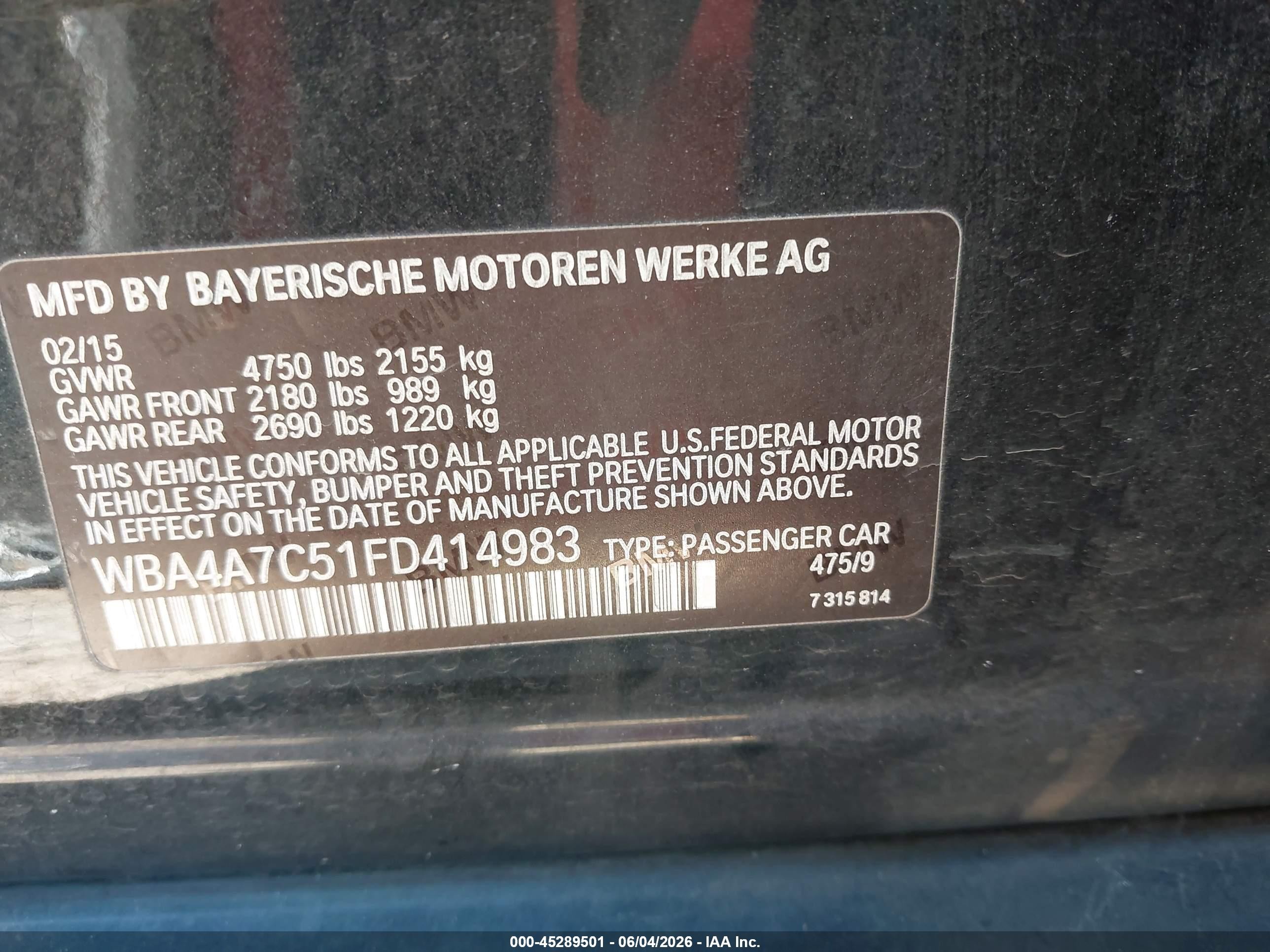 2015 Bmw 428 Gran Coupe Xdrive Black vin: WBA4A7C51FD414983
