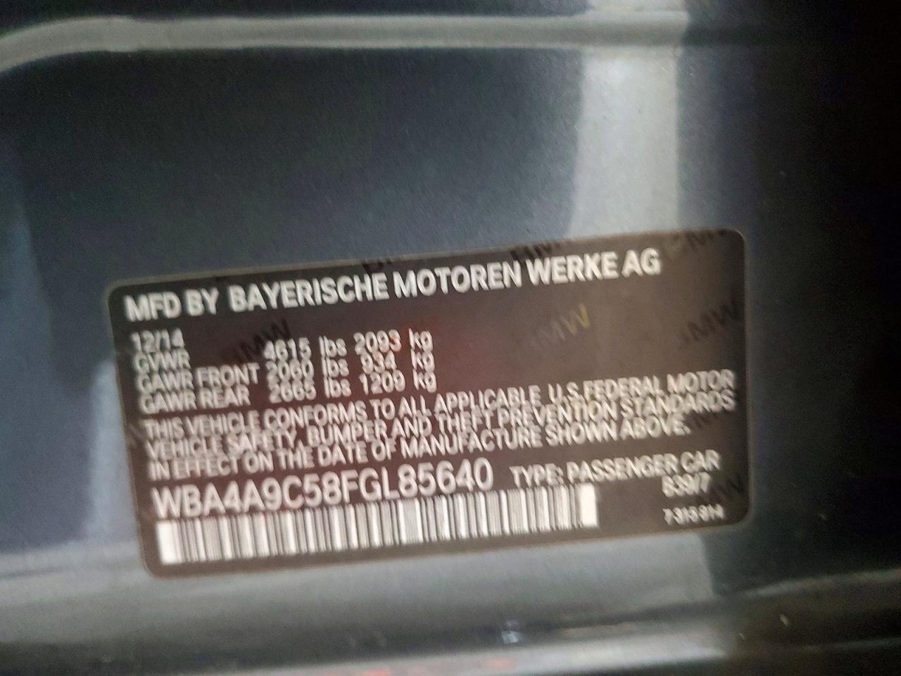 2015 Bmw 428 I Gran Coupe Sulev Gray vin: WBA4A9C58FGL85640