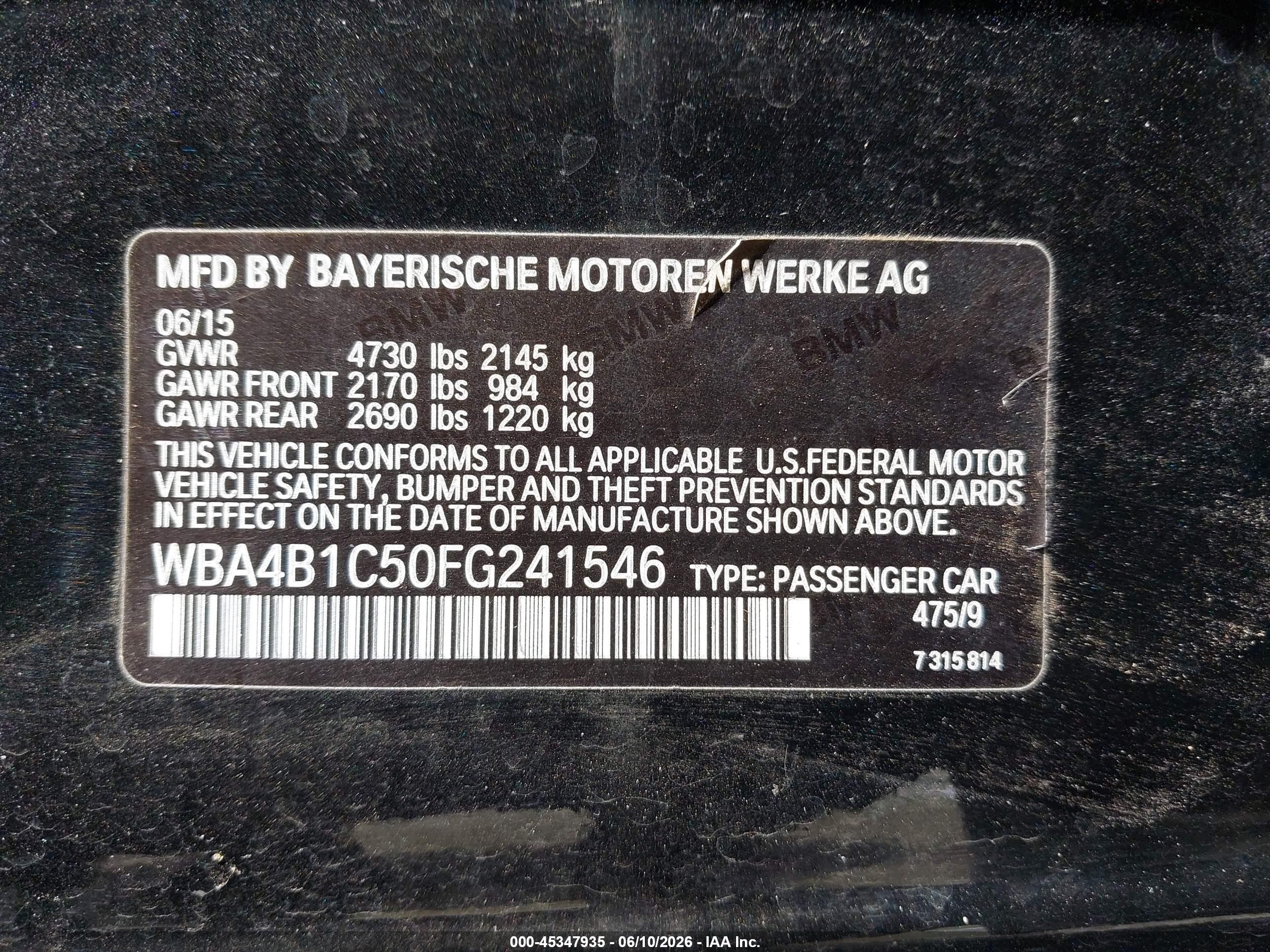 2015 Bmw 435i Gran Coupe   Black vin: WBA4B1C50FG241546