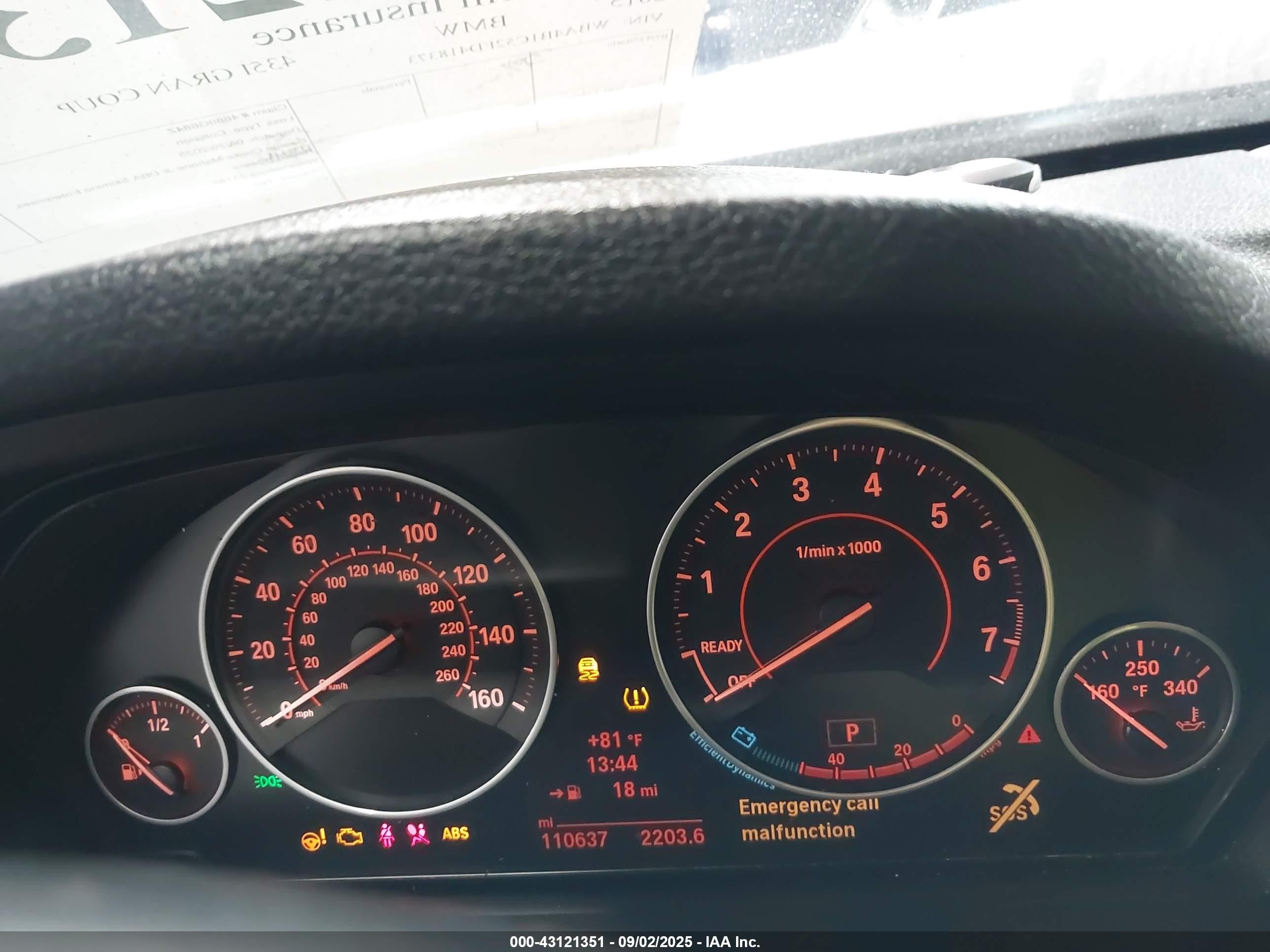 2015 Bmw 435i Gran Coupe Blue vin: WBA4B1C52FD418373