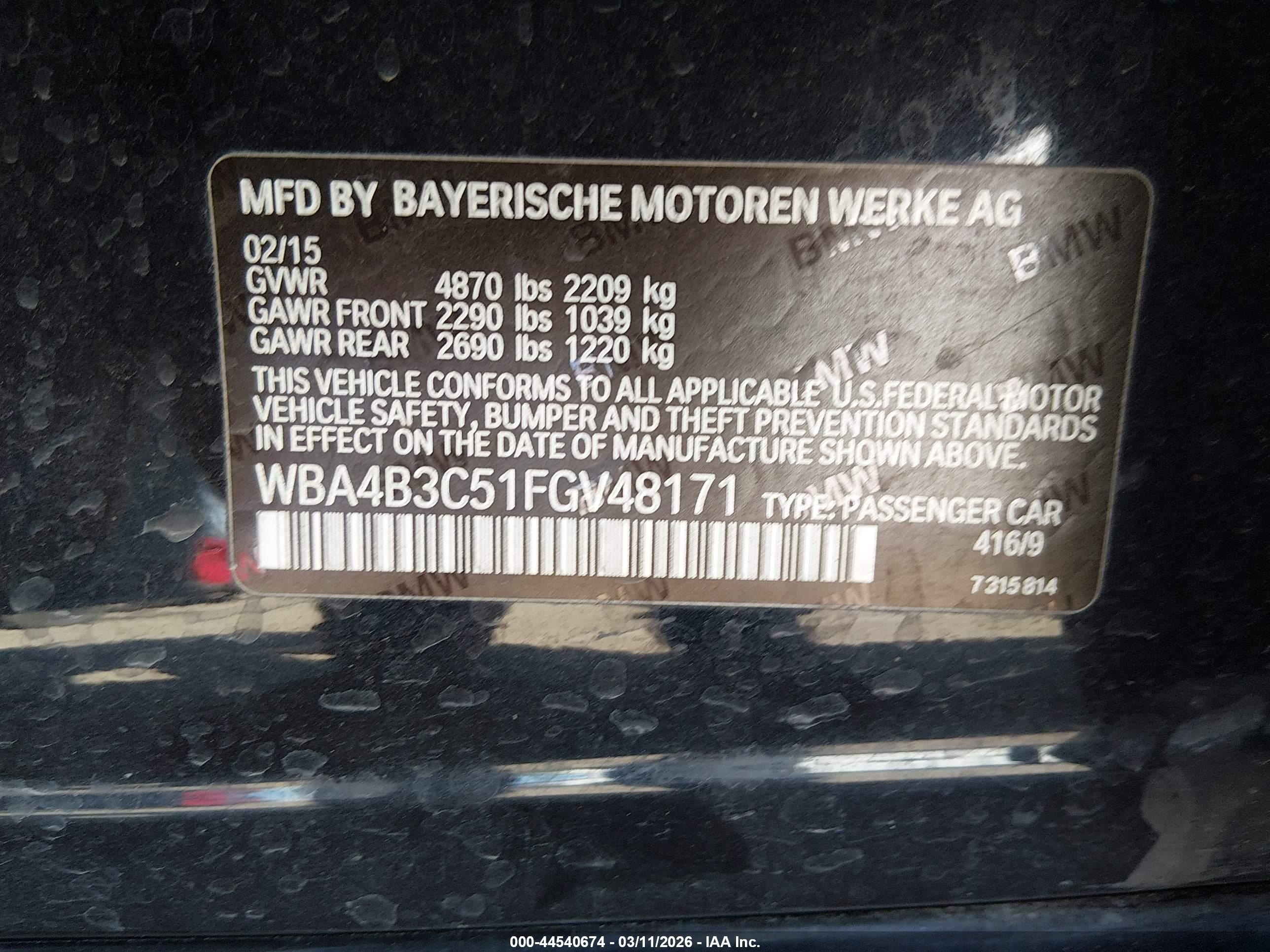 2015 Bmw 435i Gran Coupe Xdrive Black vin: WBA4B3C51FGV48171