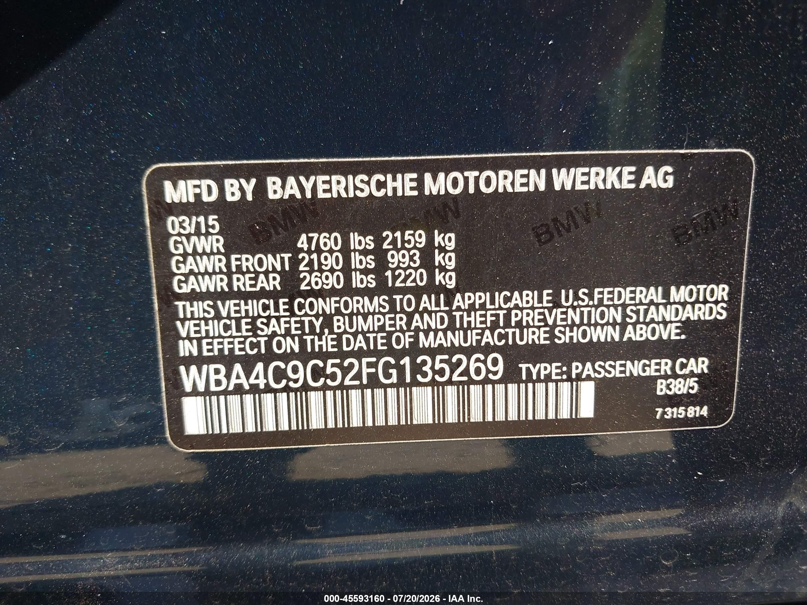 2015 Bmw 428 Gran Coupe Xdrive Blue vin: WBA4C9C52FG135269