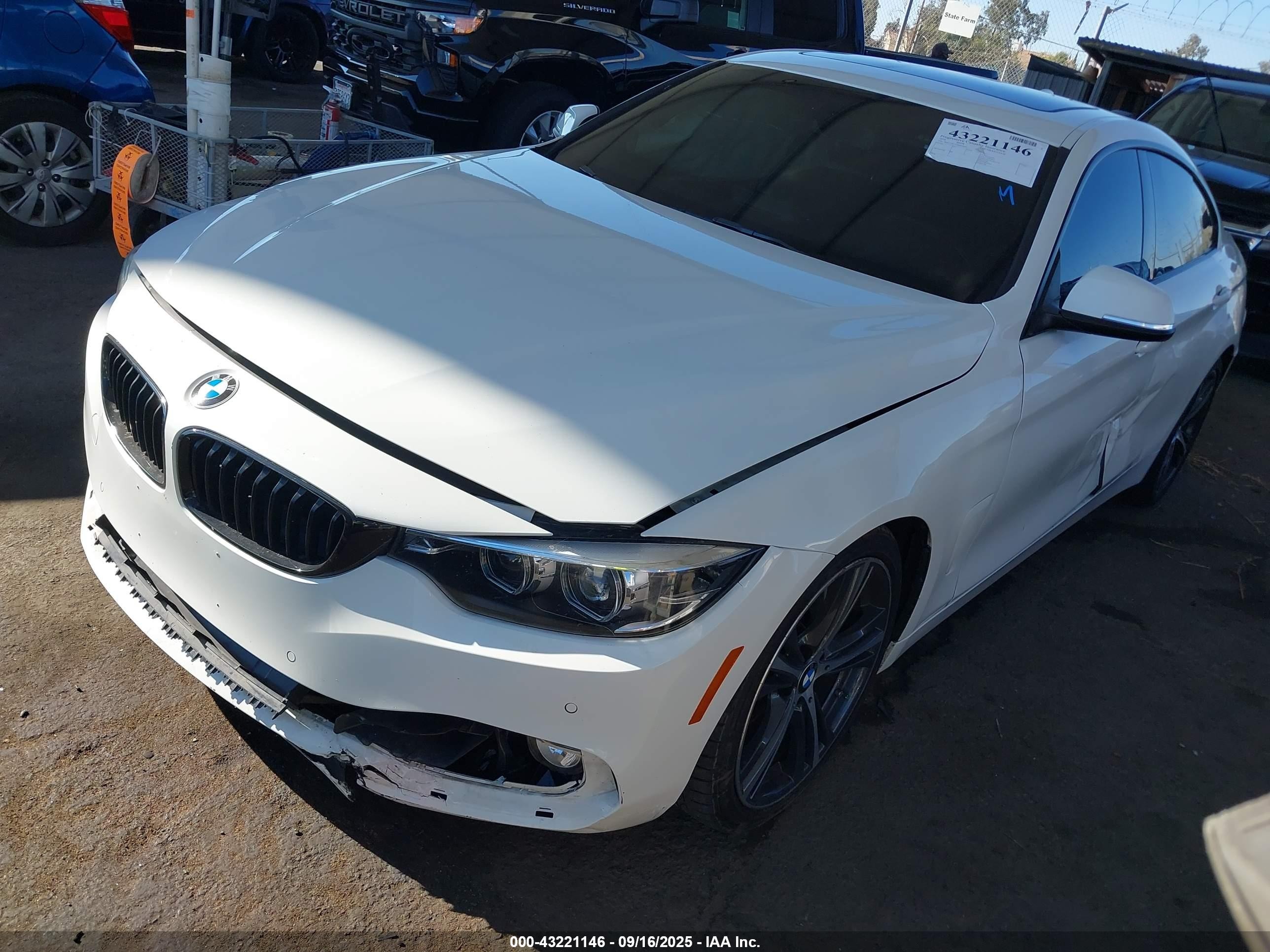 2018 Bmw 440i Gran Coupe   White vin: WBA4J5C55JBM64892