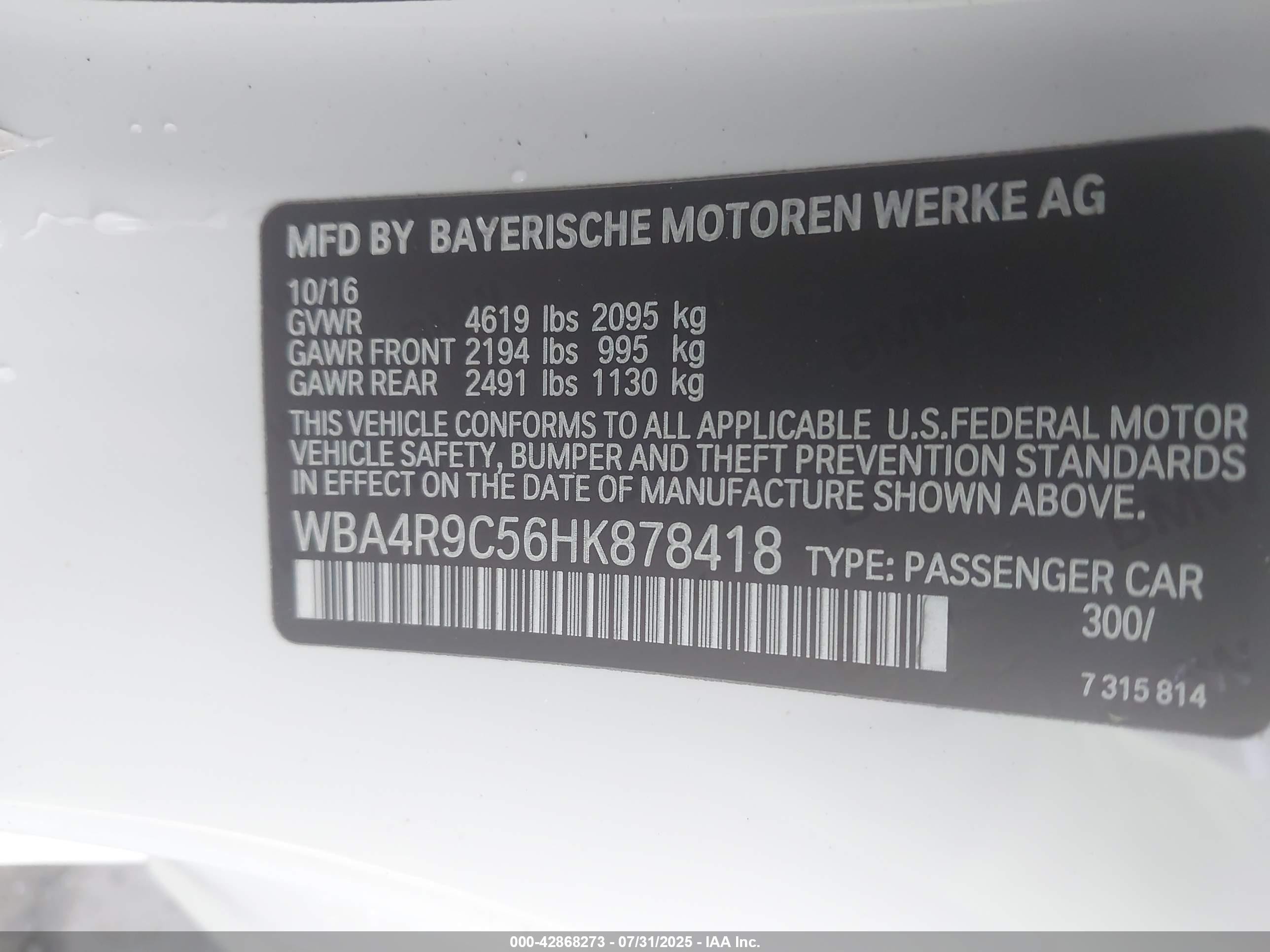 2017 Bmw 430i Xdrive White vin: WBA4R9C56HK878418