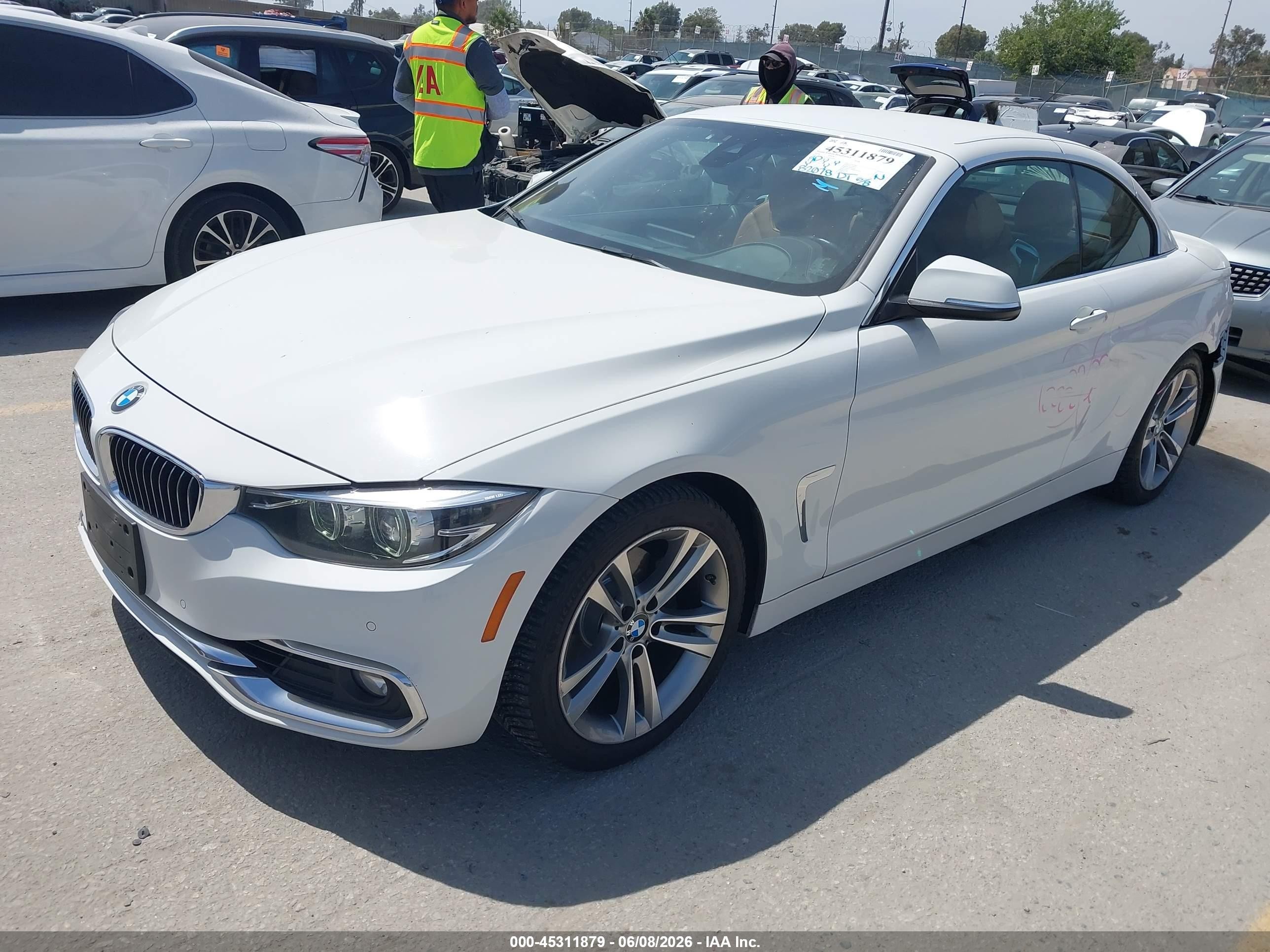 2018 Bmw 430i White vin: WBA4Z1C50JEE43807