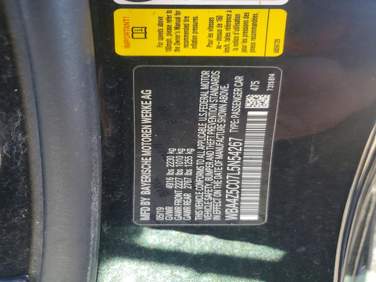 2020 Bmw 440i Black vin: WBA4Z5C07L5N54267