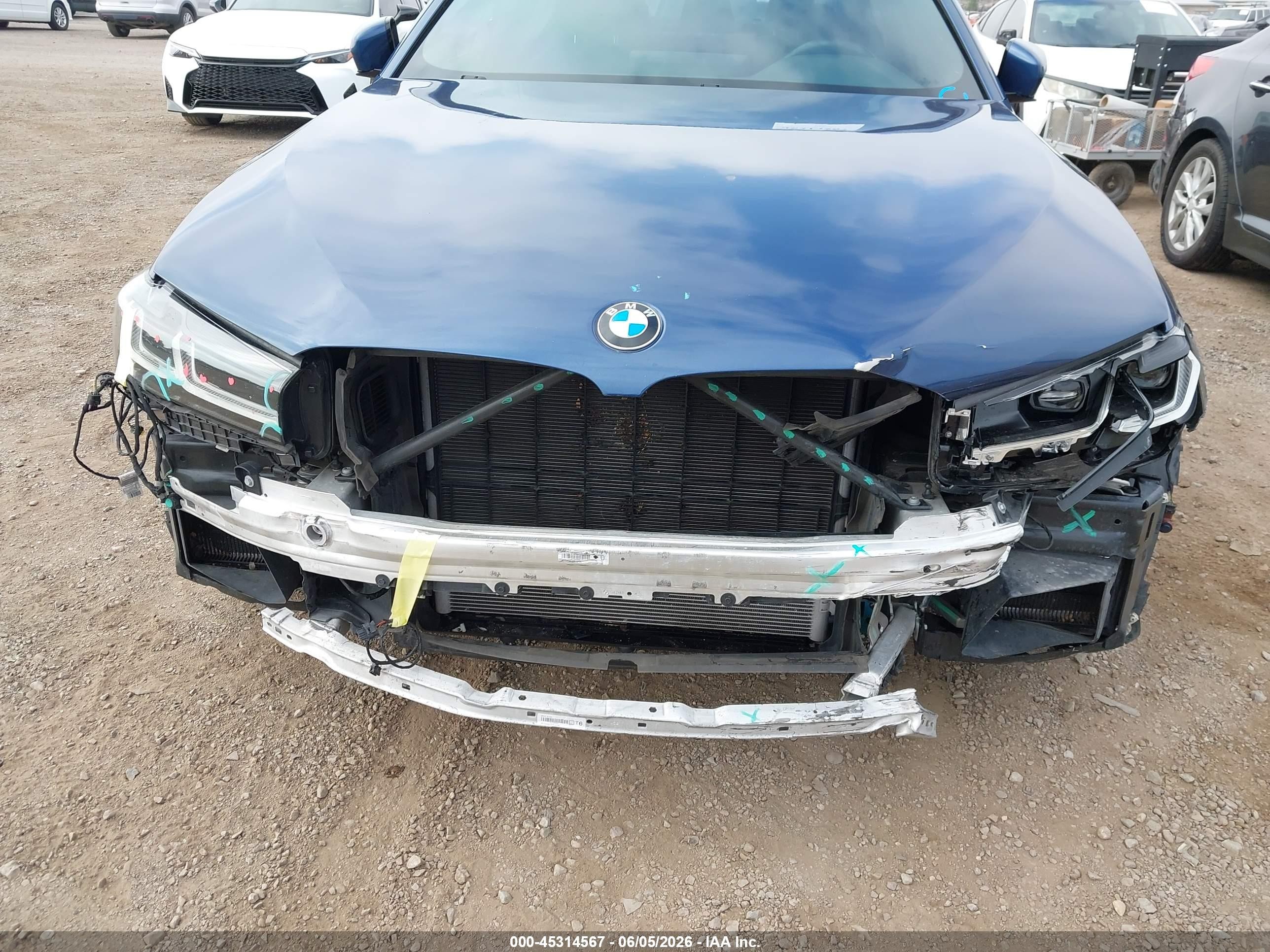 2021 Bmw 540i Blue vin: WBA53BJ04MCG15274