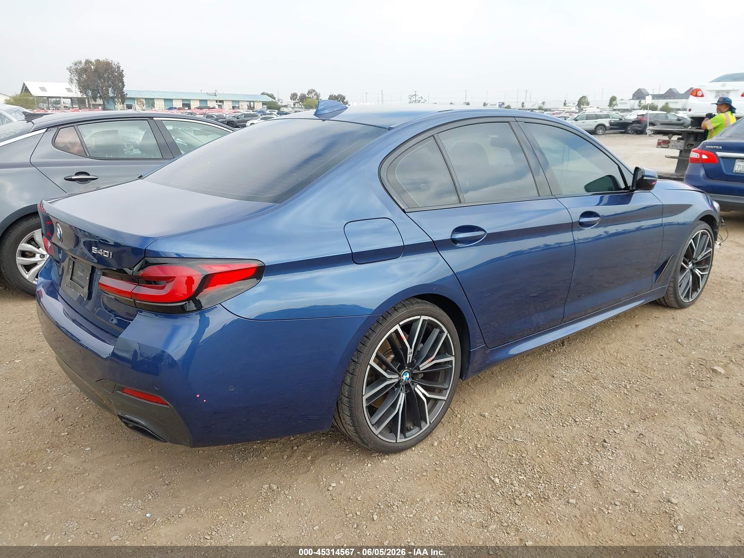 2021 Bmw 540i Blue vin: WBA53BJ04MCG15274