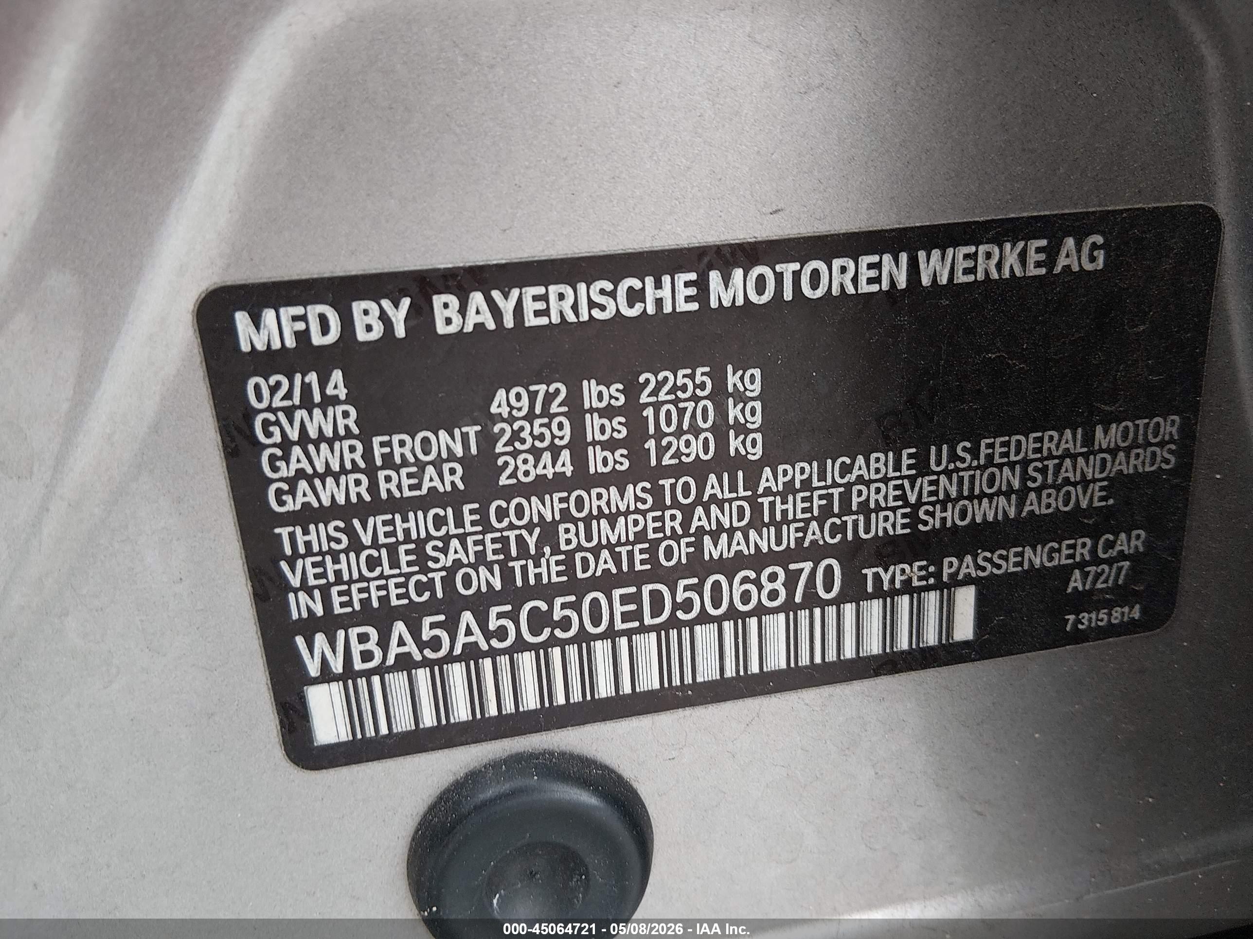 2014 Bmw 528i   Gold vin: WBA5A5C50ED506870