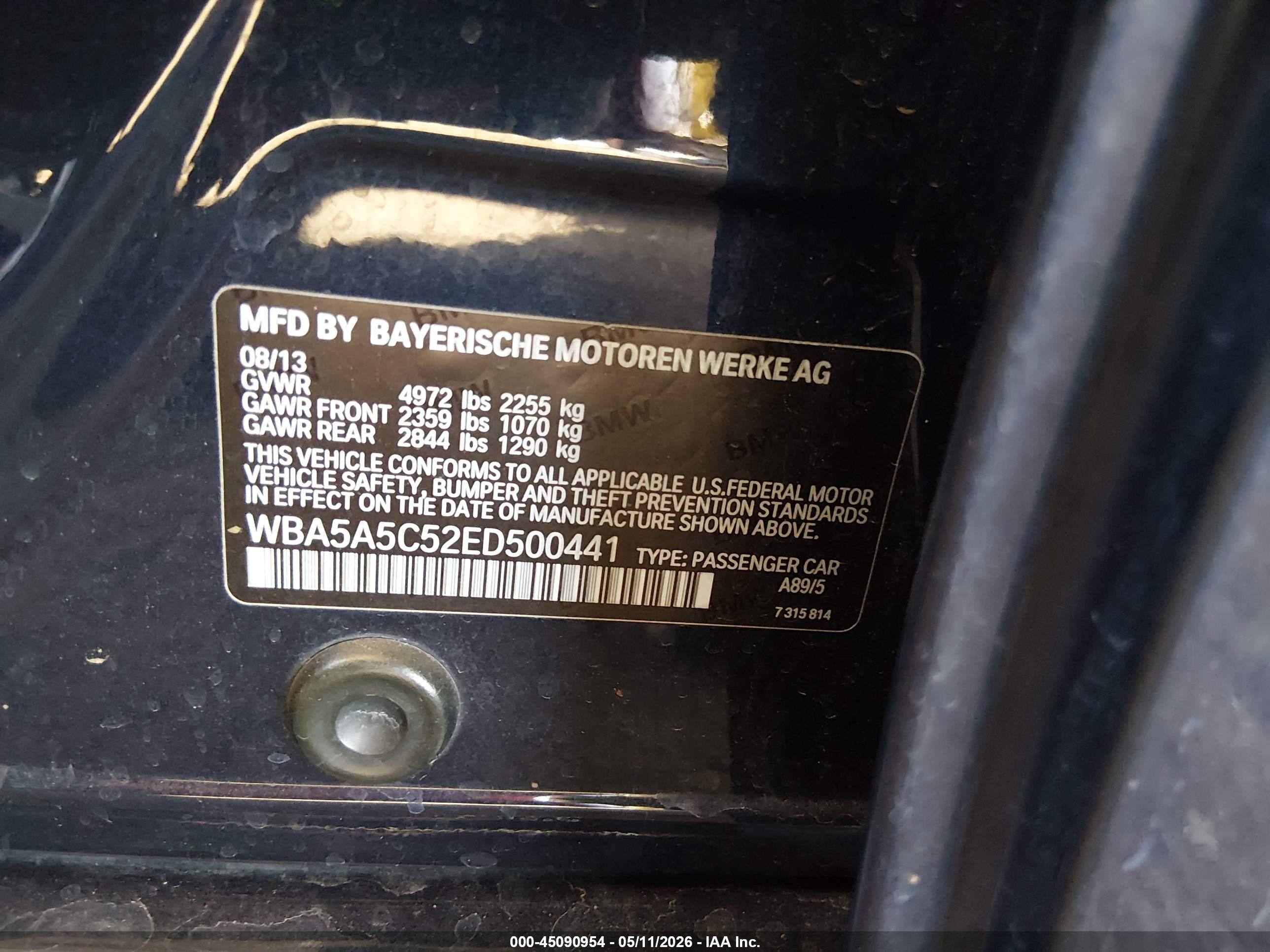 2014 Bmw 528i   Blue vin: WBA5A5C52ED500441