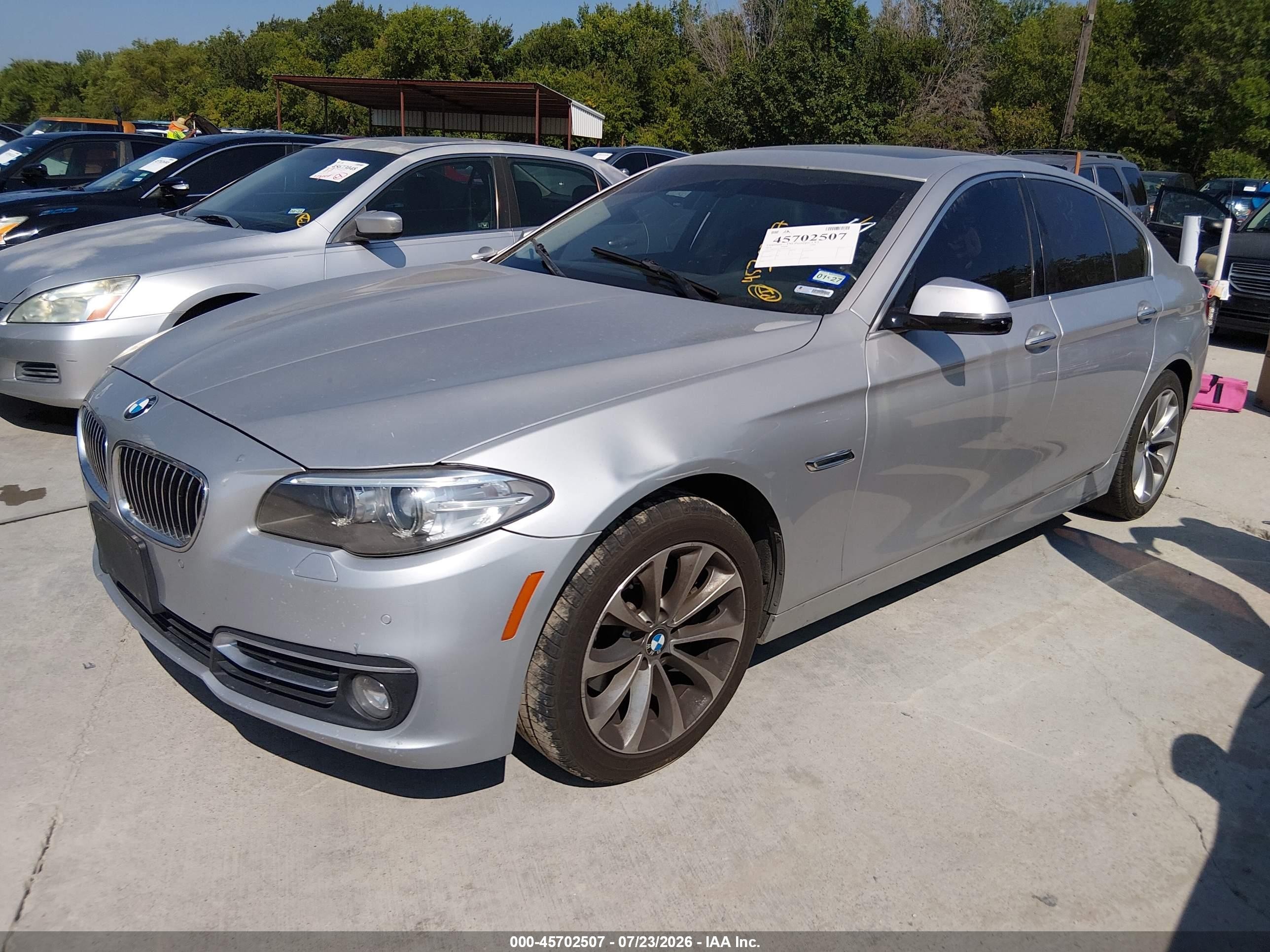 2014 Bmw 528i   Silver vin: WBA5A5C52ED504909
