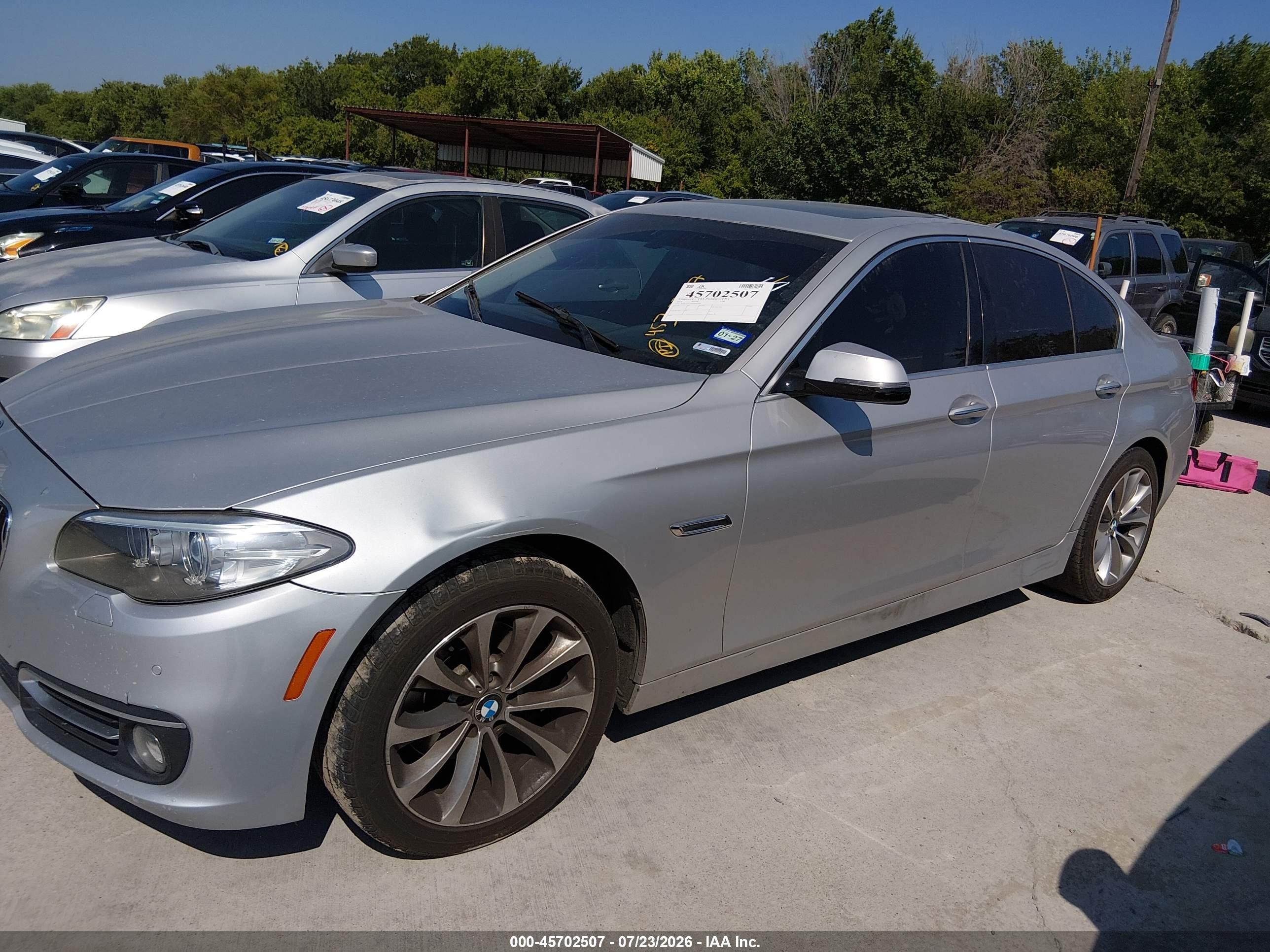 2014 Bmw 528i   Silver vin: WBA5A5C52ED504909