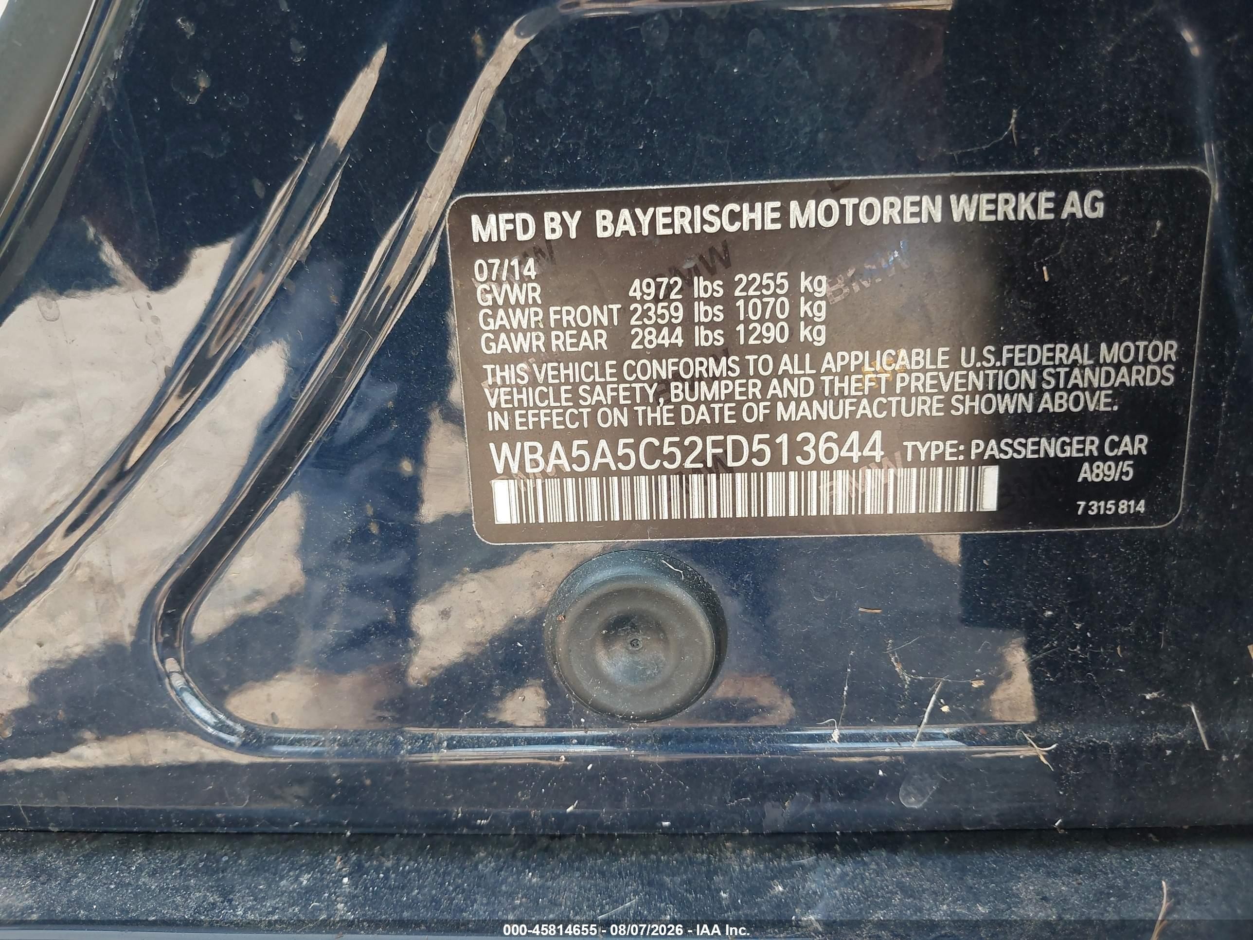 2015 Bmw 528i   Blue vin: WBA5A5C52FD513644