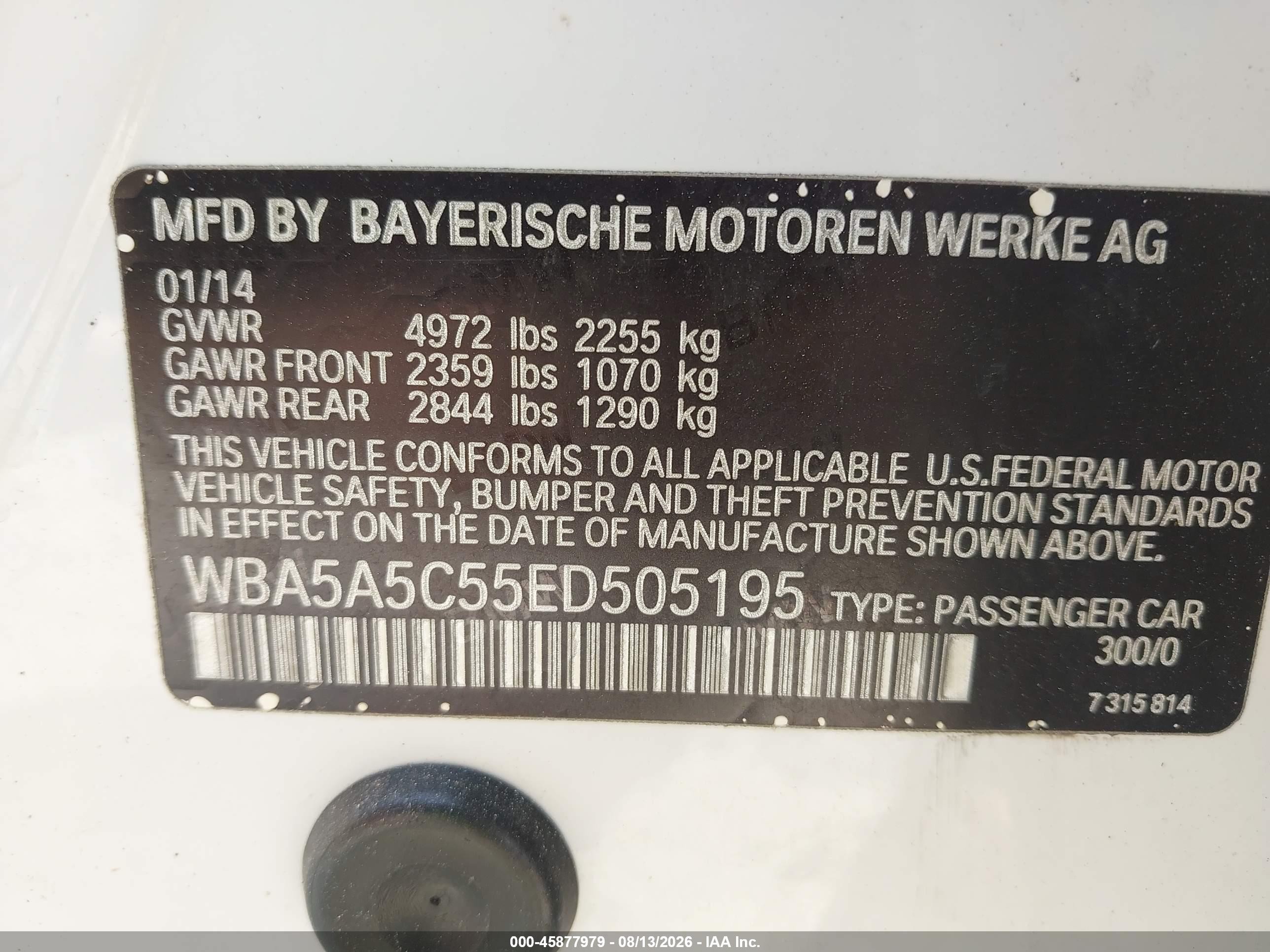 2014 Bmw 528i White vin: WBA5A5C55ED505195