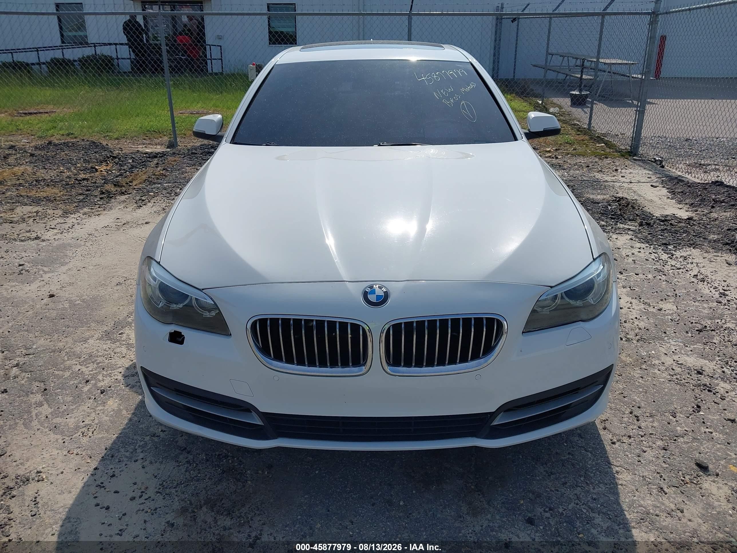 2014 Bmw 528i White vin: WBA5A5C55ED505195