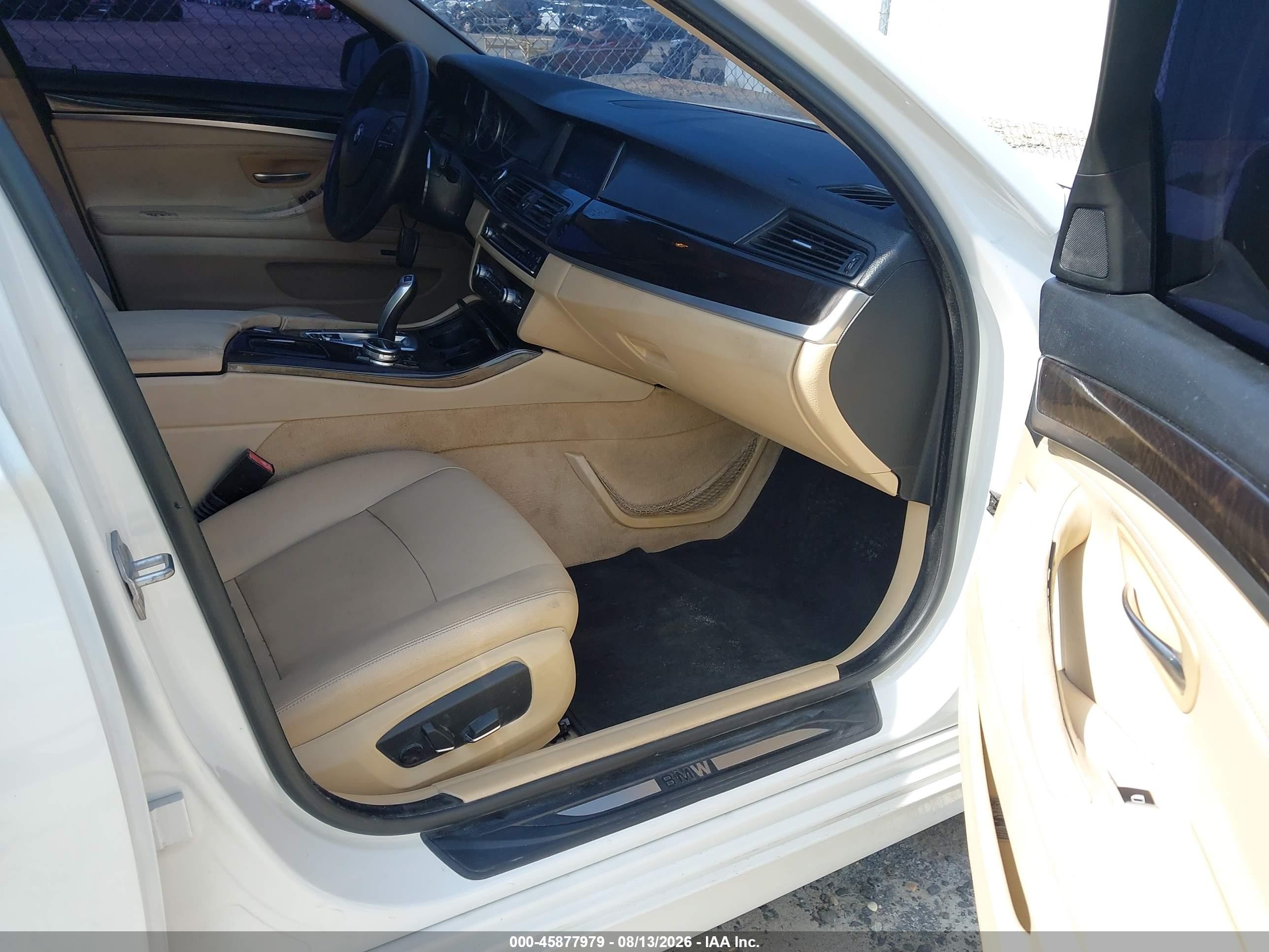 2014 Bmw 528i White vin: WBA5A5C55ED505195