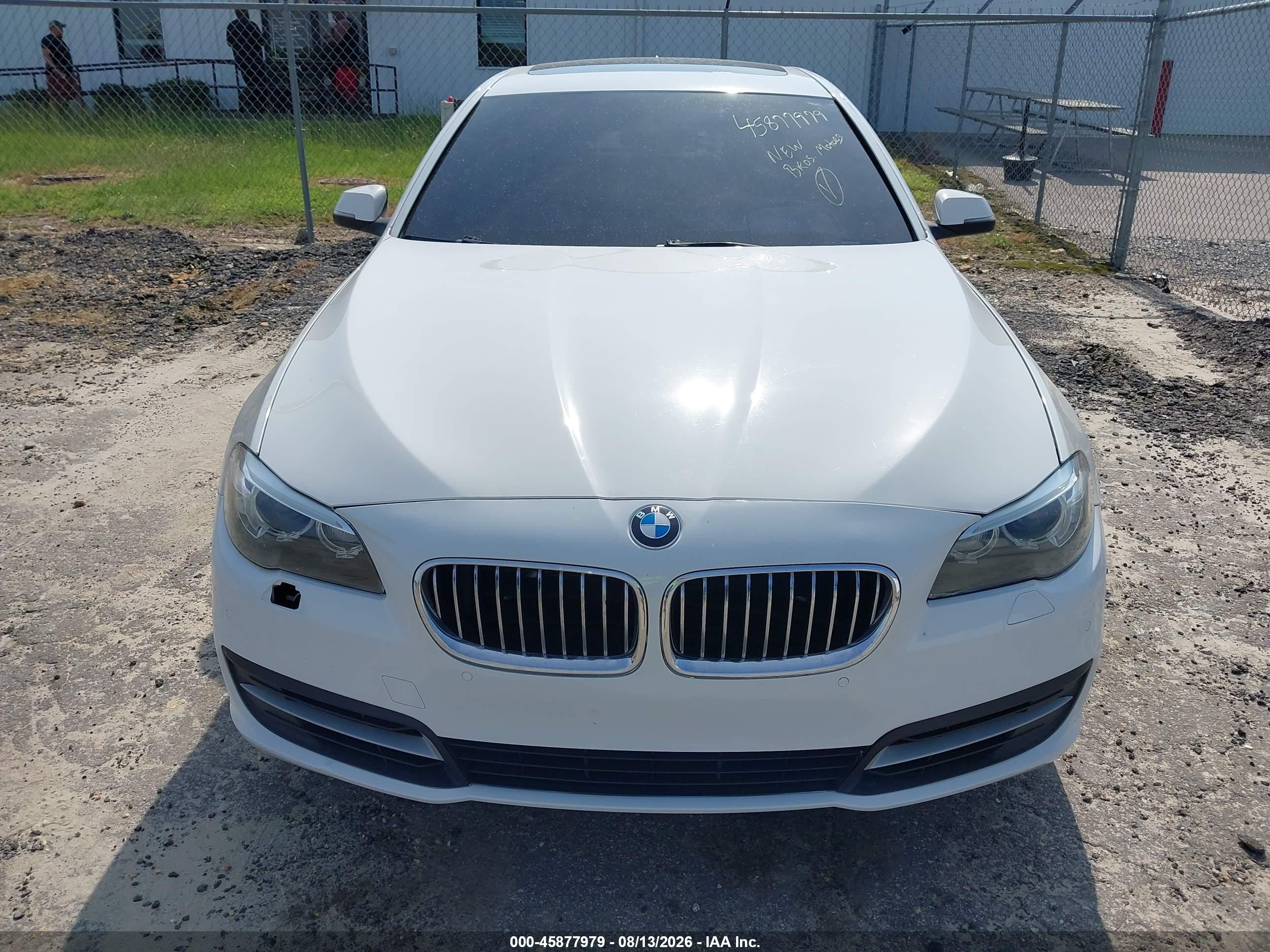 2014 Bmw 528i White vin: WBA5A5C55ED505195