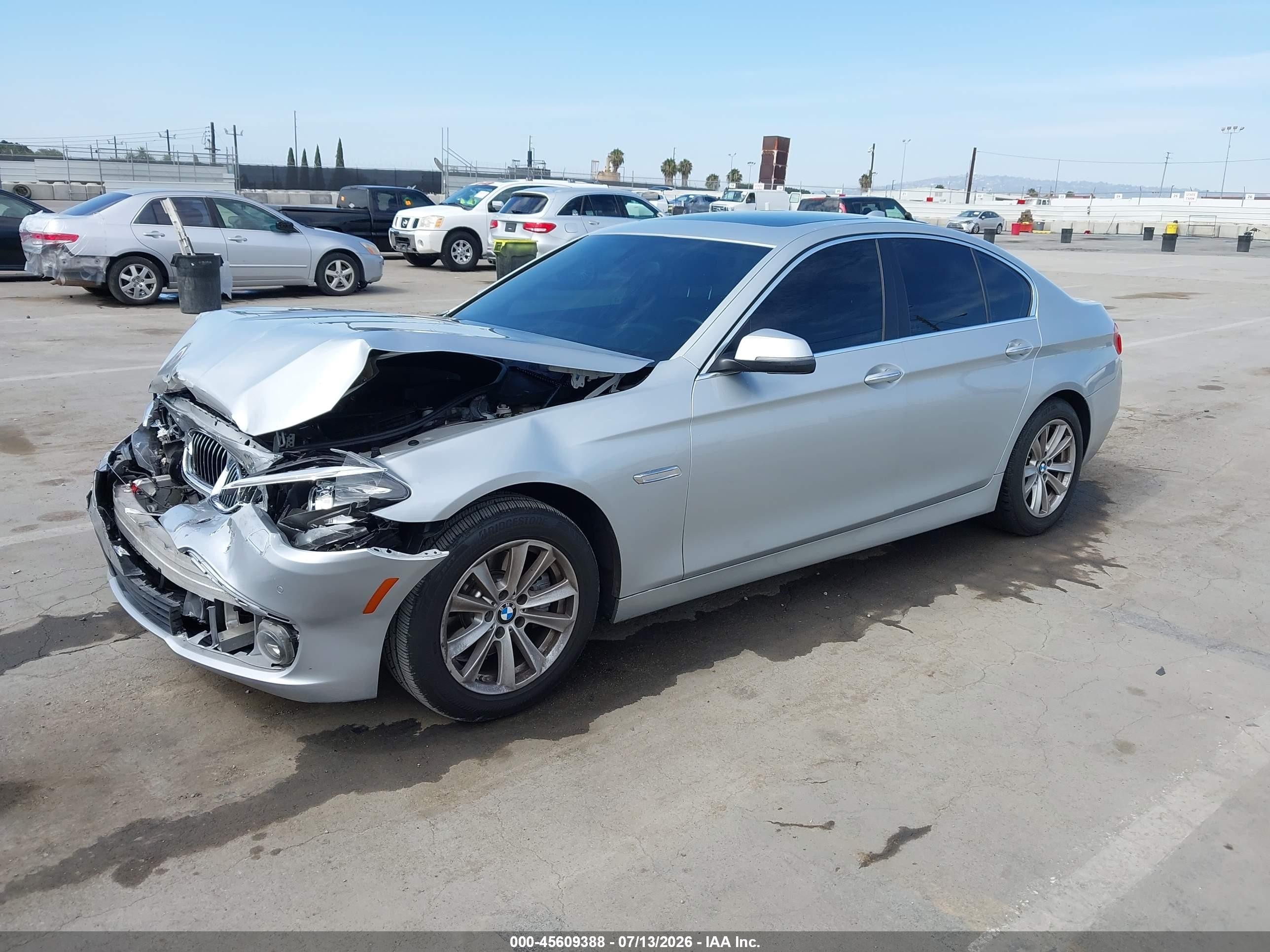 2015 Bmw 528i   Silver vin: WBA5A5C57FD515907