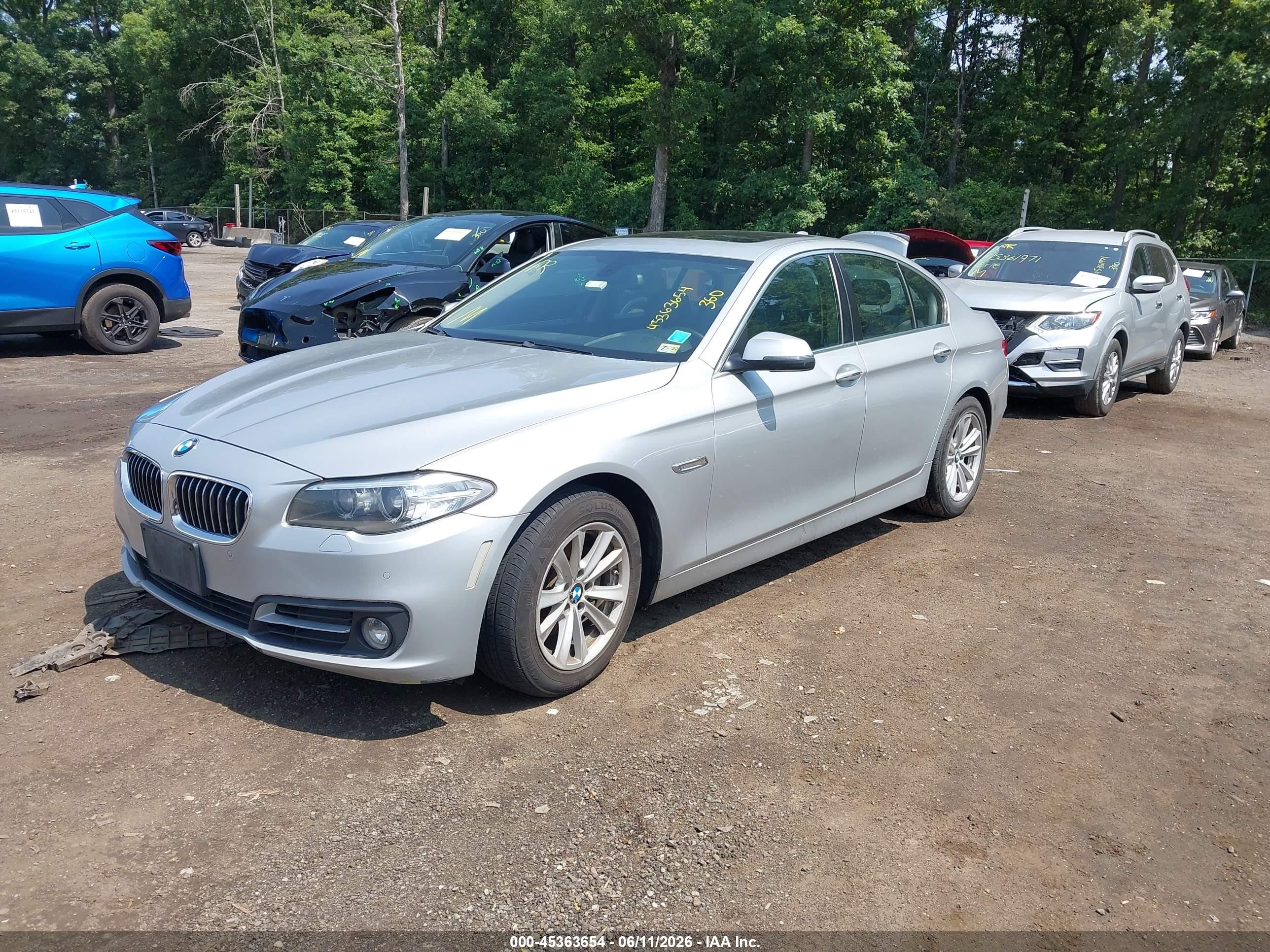 2015 Bmw 528i   Silver vin: WBA5A5C57FD524400