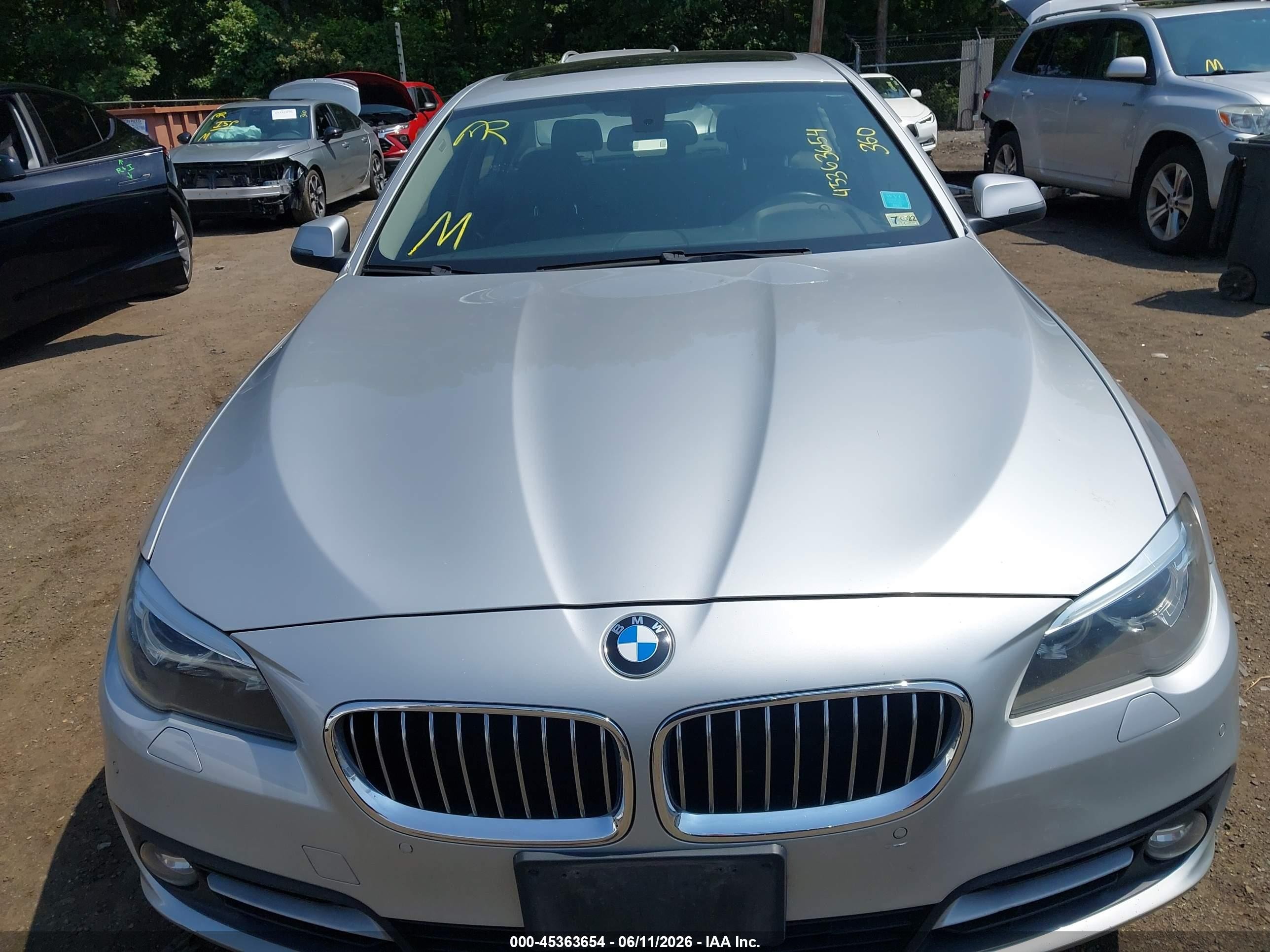 2015 Bmw 528i   Silver vin: WBA5A5C57FD524400