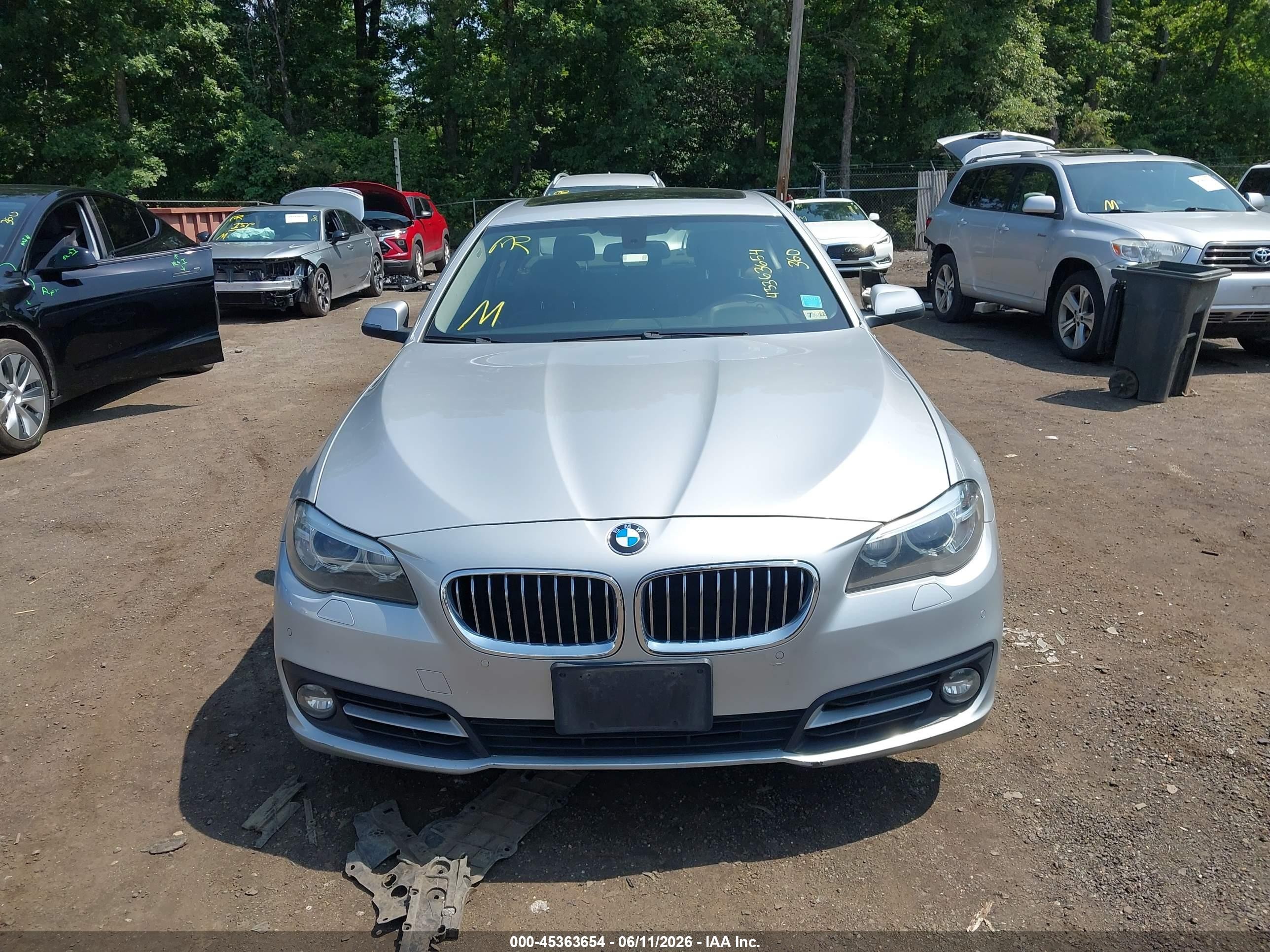 2015 Bmw 528i   Silver vin: WBA5A5C57FD524400