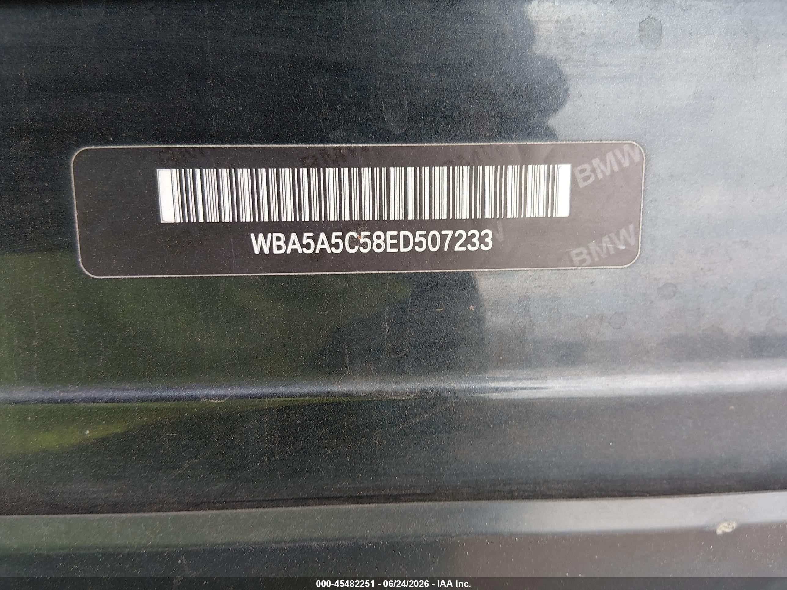2014 Bmw 528i   Black vin: WBA5A5C58ED507233