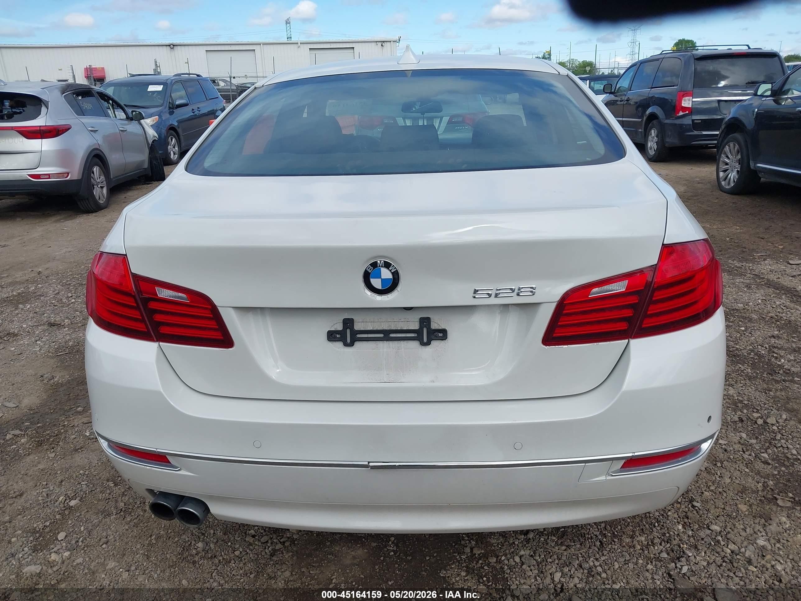 2014 Bmw 528i White vin: WBA5A5C58ED511895