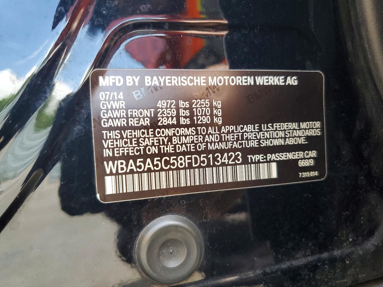2015 Bmw 528 I Black vin: WBA5A5C58FD513423