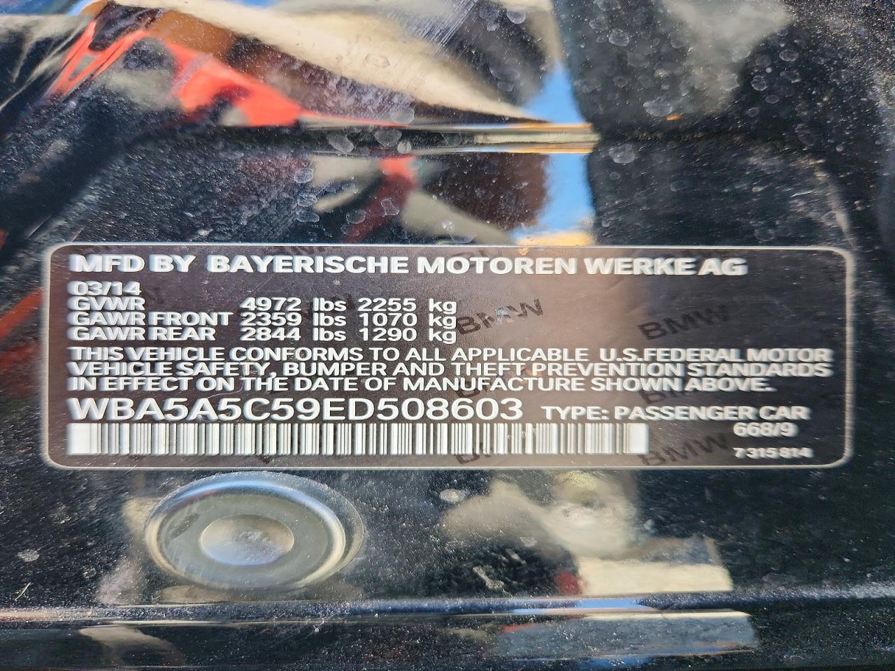 2014 Bmw 528 I Black vin: WBA5A5C59ED508603