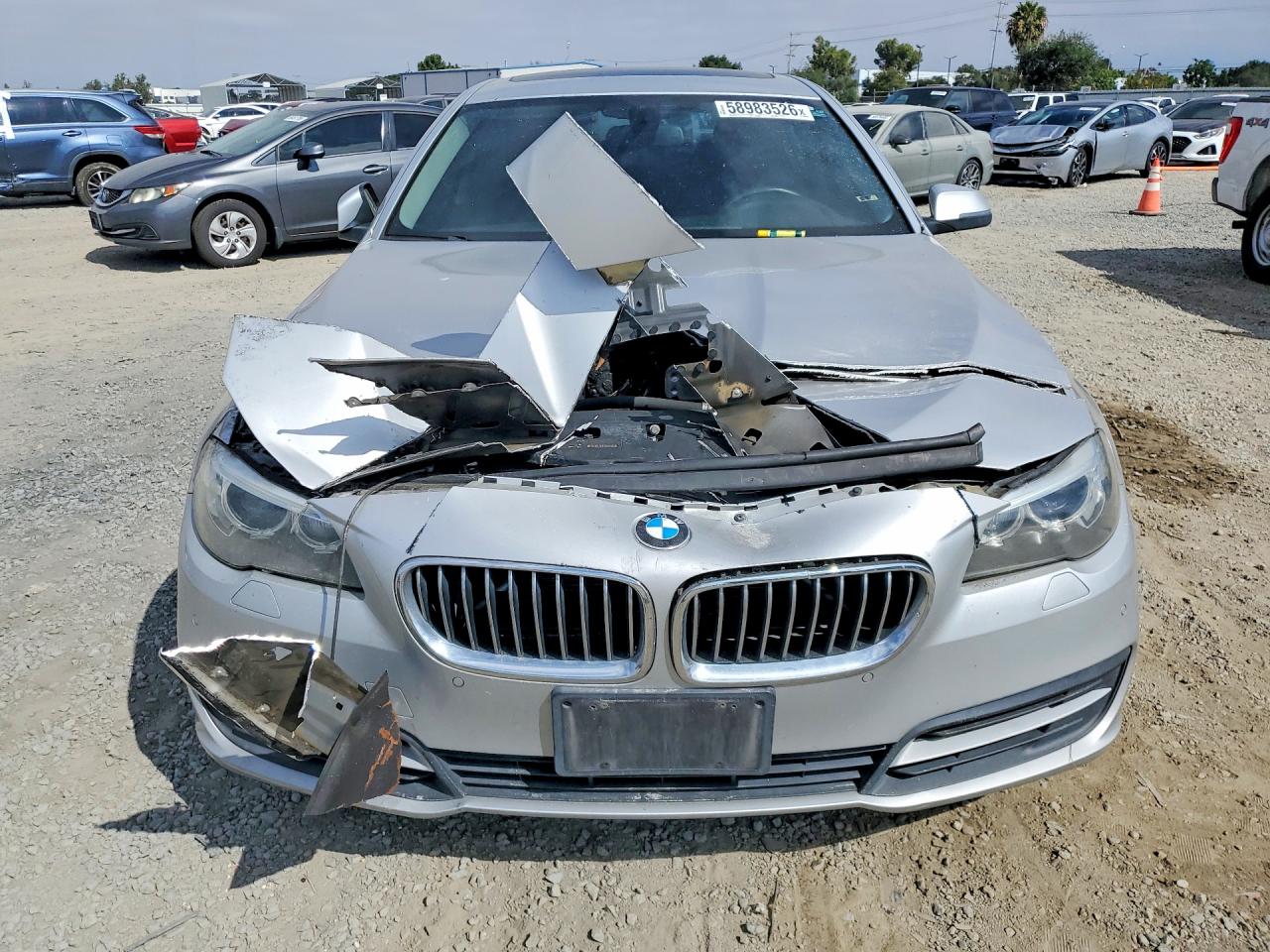 2014 Bmw 528 I Silver vin: WBA5A5C5XED510778