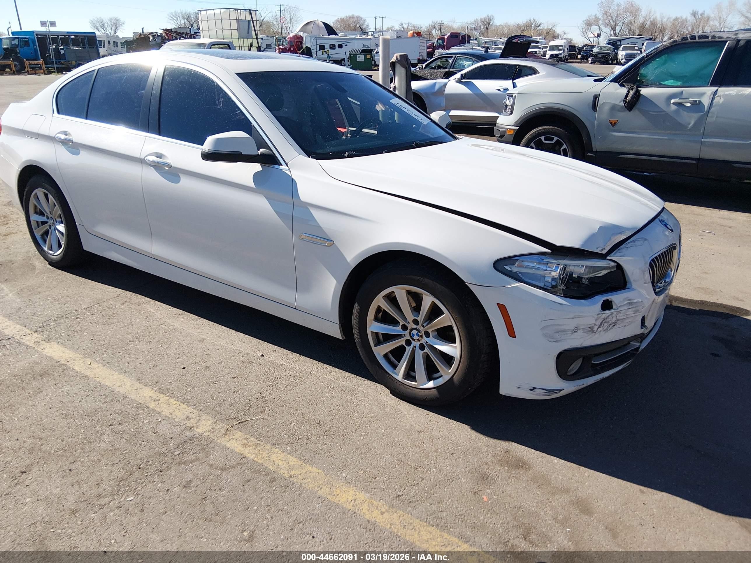 2015 Bmw 528i   White vin: WBA5A5C5XFD513603