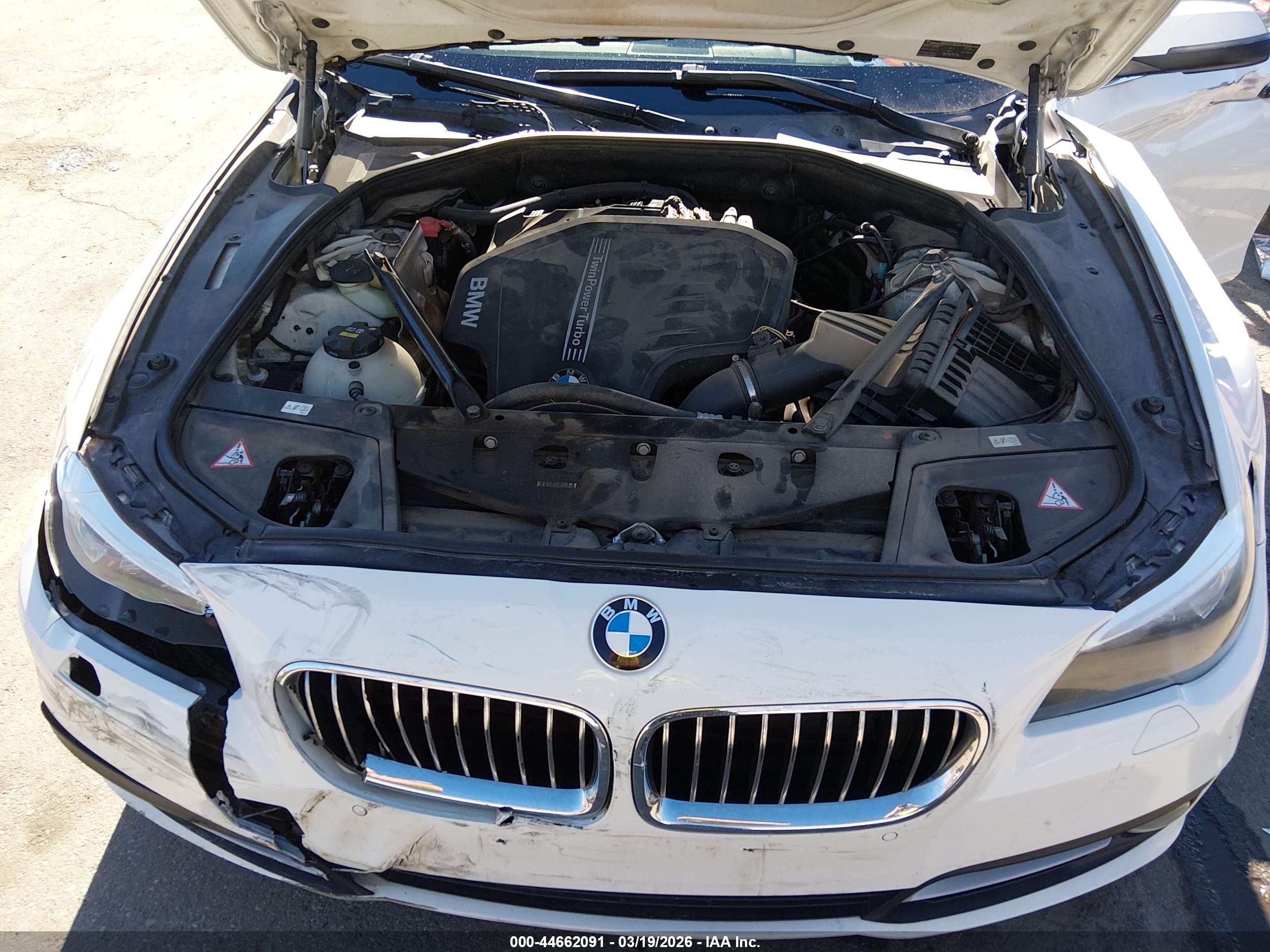 2015 Bmw 528i   White vin: WBA5A5C5XFD513603