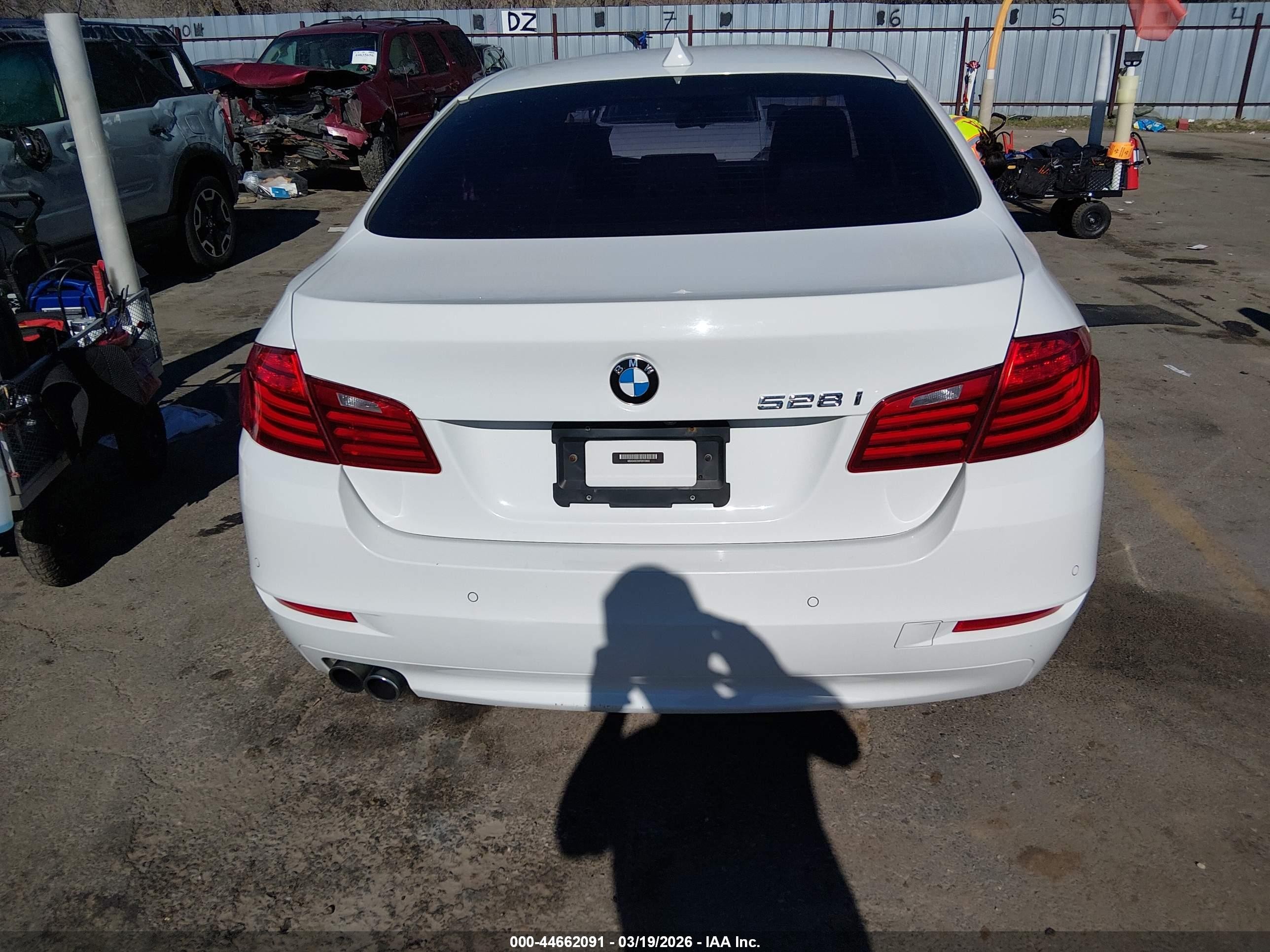 2015 Bmw 528i   White vin: WBA5A5C5XFD513603