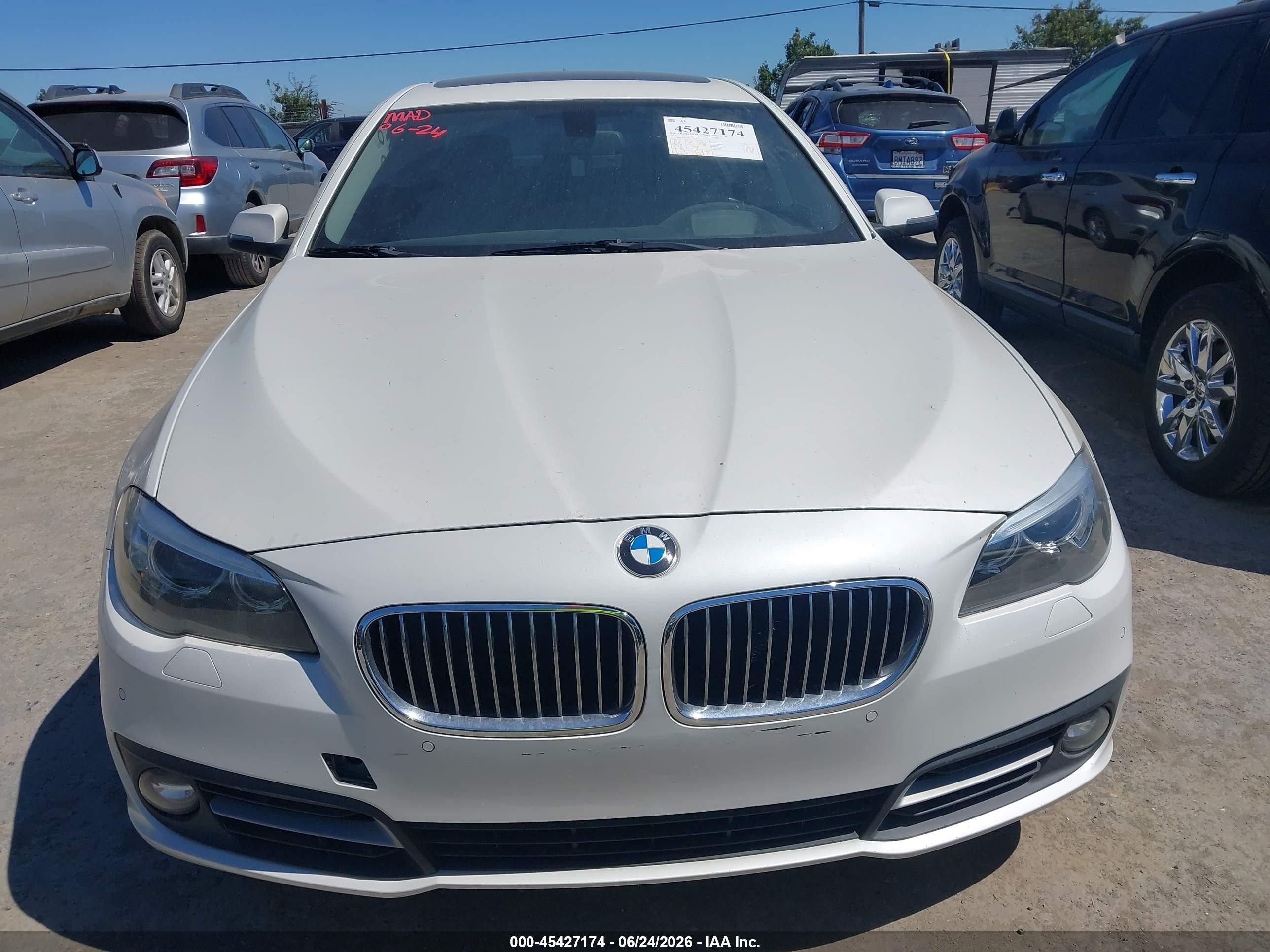 2015 Bmw 528i   White vin: WBA5A5C5XFD516419