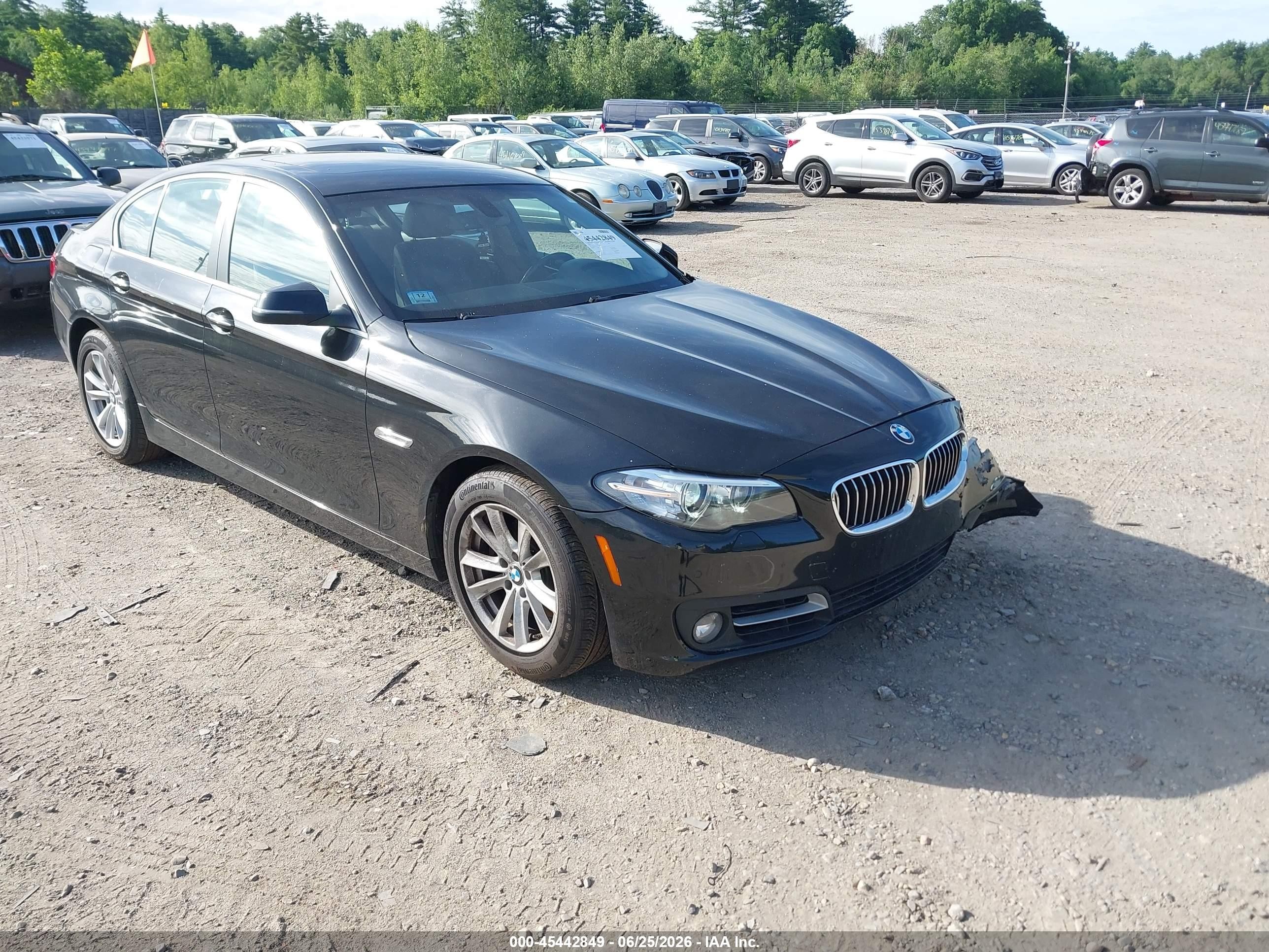 2015 Bmw 528i Xdrive Black vin: WBA5A7C50FD627704
