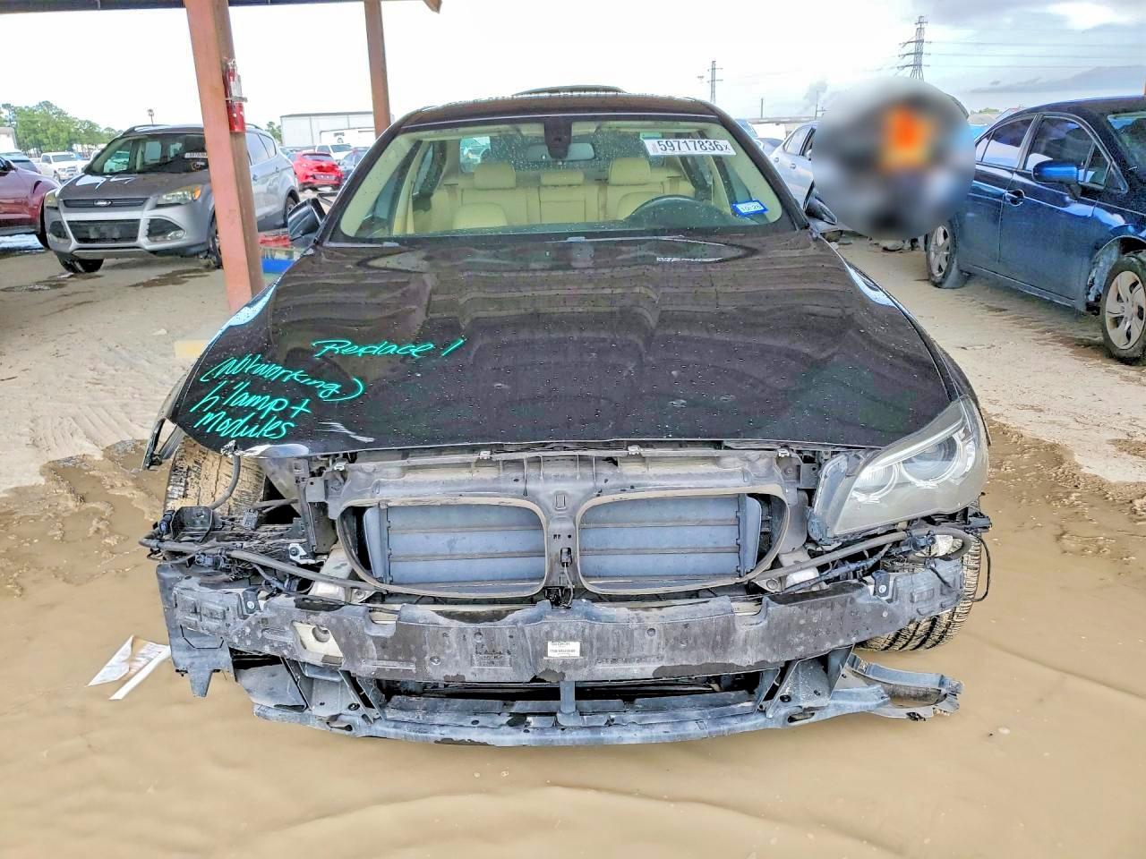 2015 Bmw 528 Xi Черный vin: WBA5A7C51FG143054